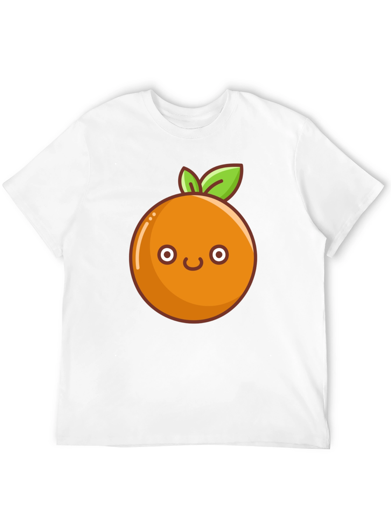 Cute Orange Graphic Tee - Black Cotton T-Shirt