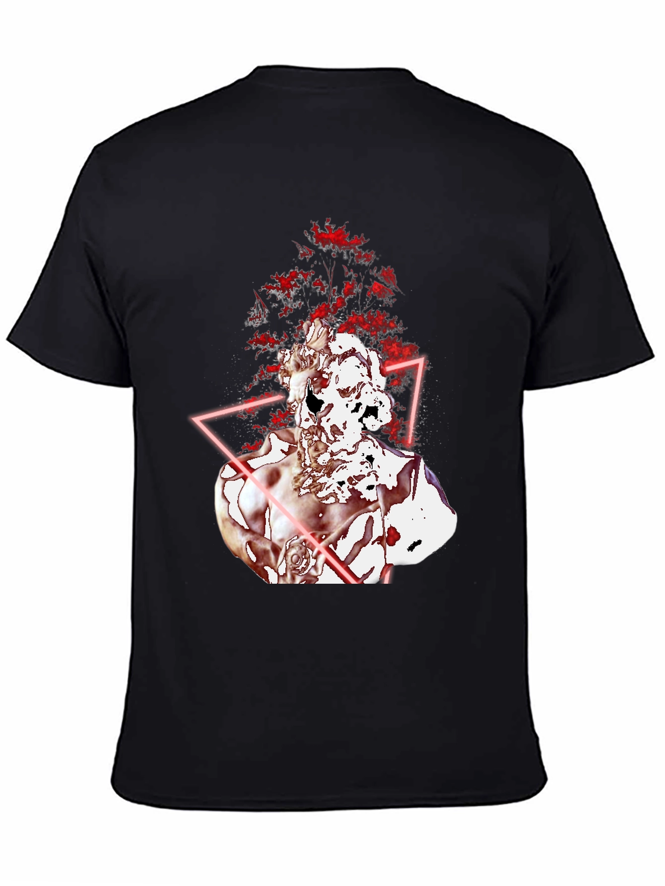 Statue Head Graphic Tee - Black Cotton Blend