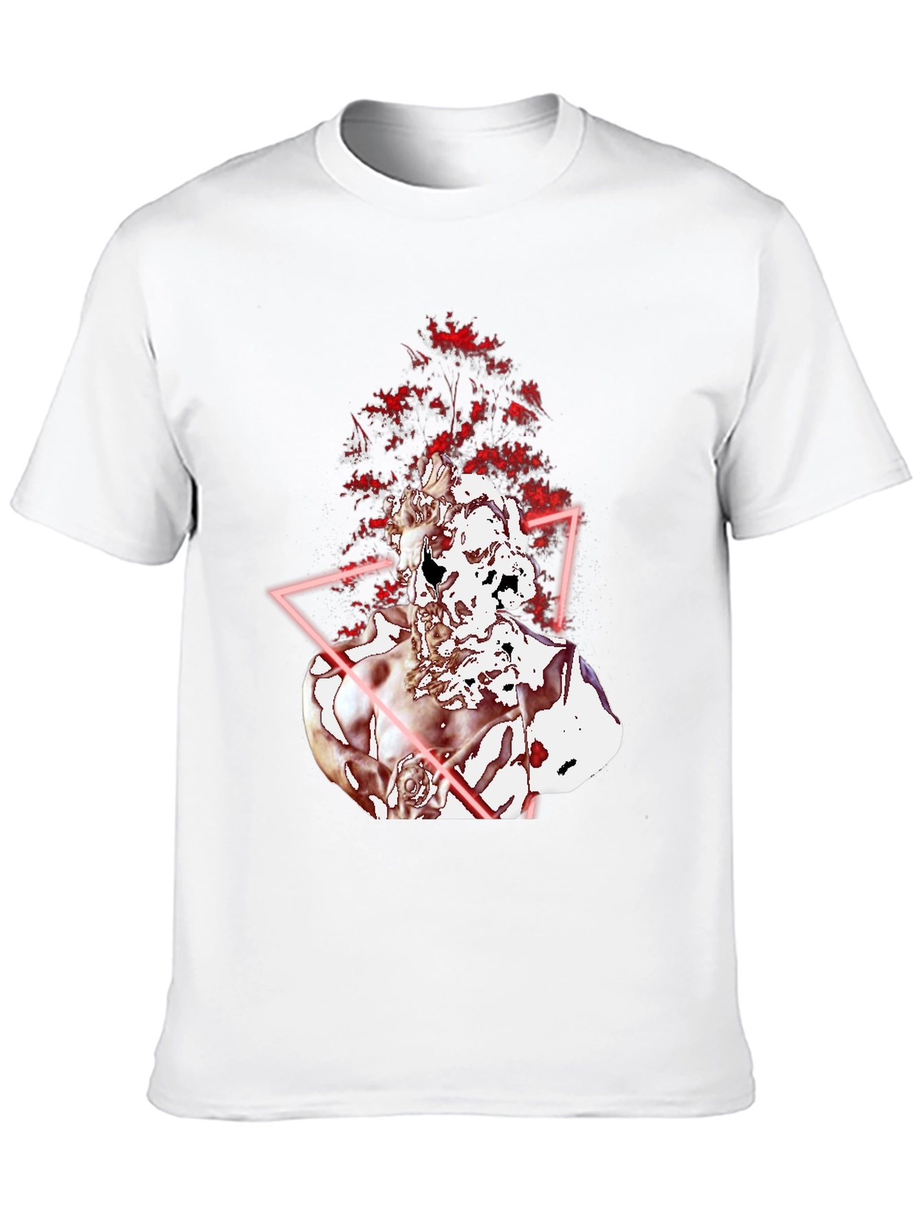 Statue Head Graphic Tee - Black Cotton Blend