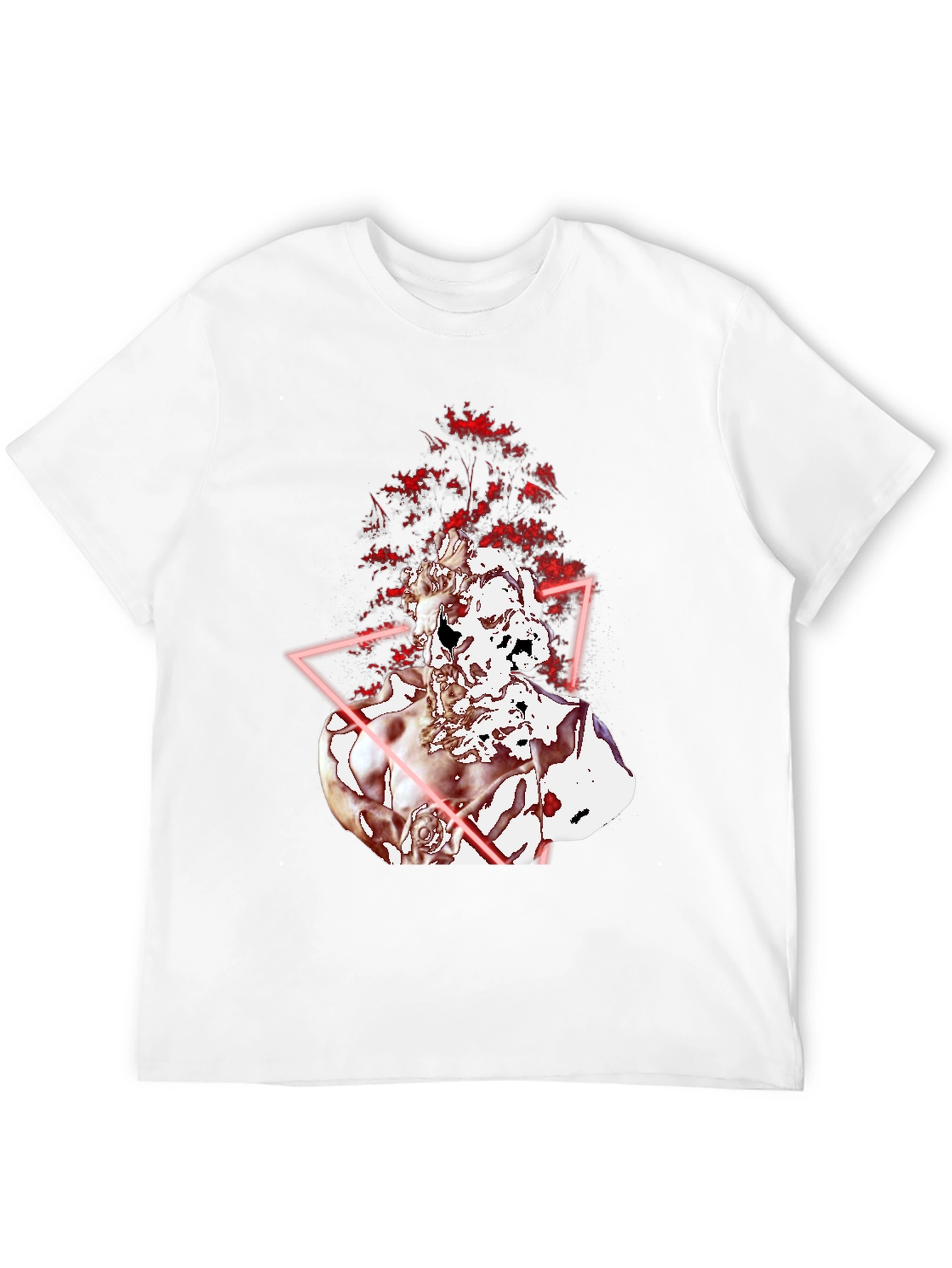 Statue Head Graphic Tee - Black Cotton Blend