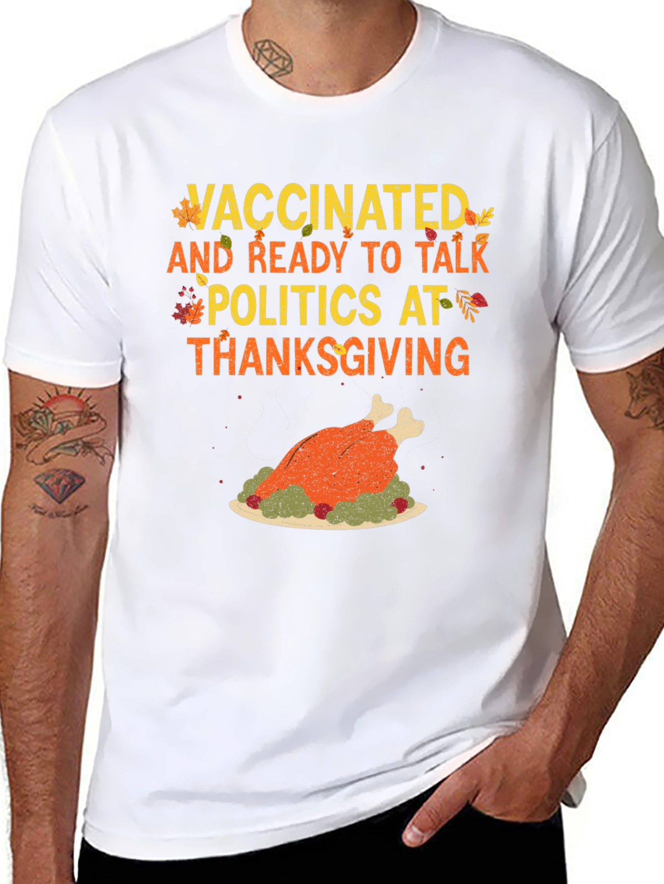 Vaccinated Thanksgiving Politics T-Shirt