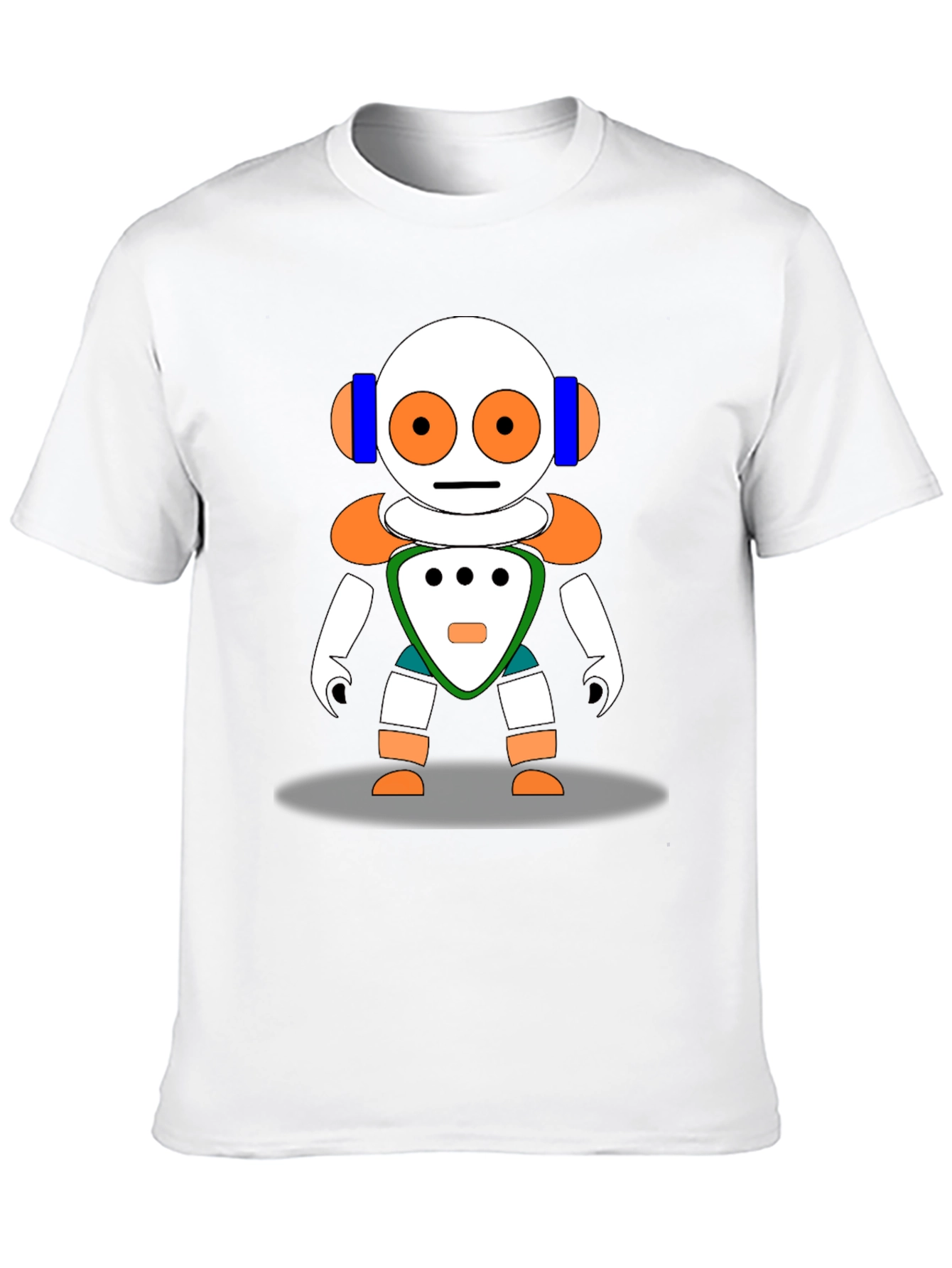Fun Robot Graphic Tee - Black Cotton Blend