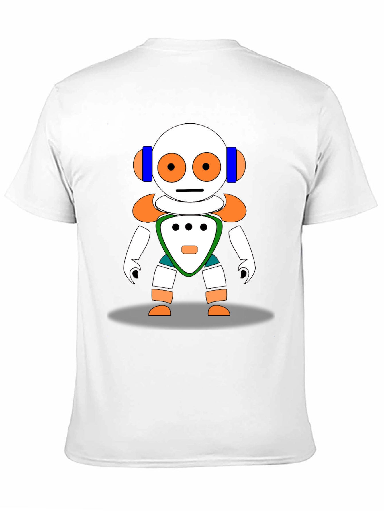Fun Robot Graphic Tee - Black Cotton Blend