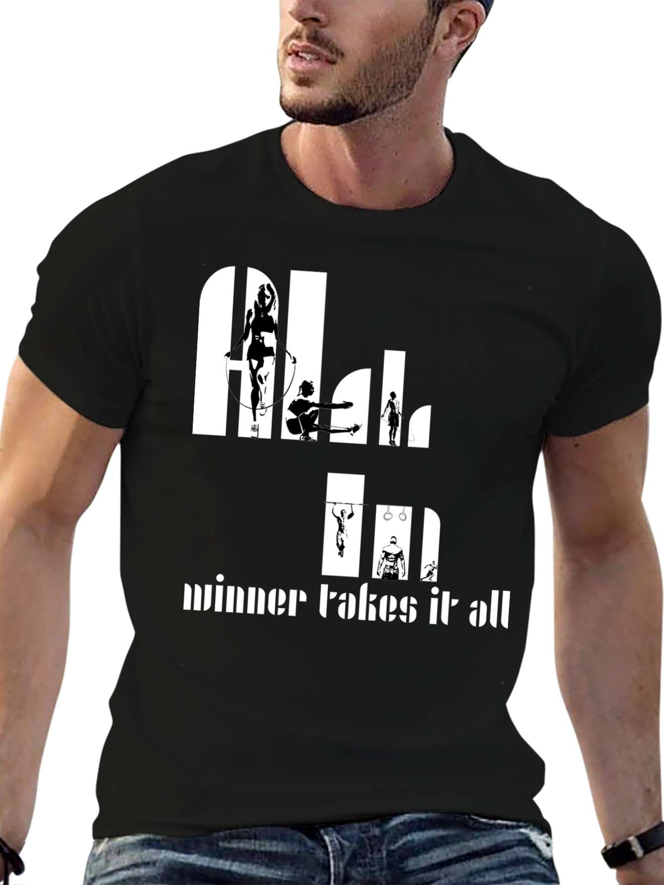 Athlete Silhouette T-Shirt - Winner Takes All Design