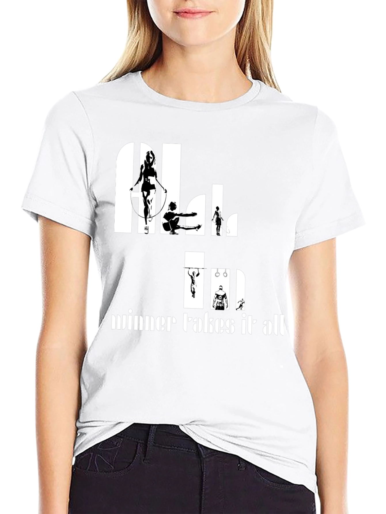 Athlete Silhouette T-Shirt - Winner Takes All Design