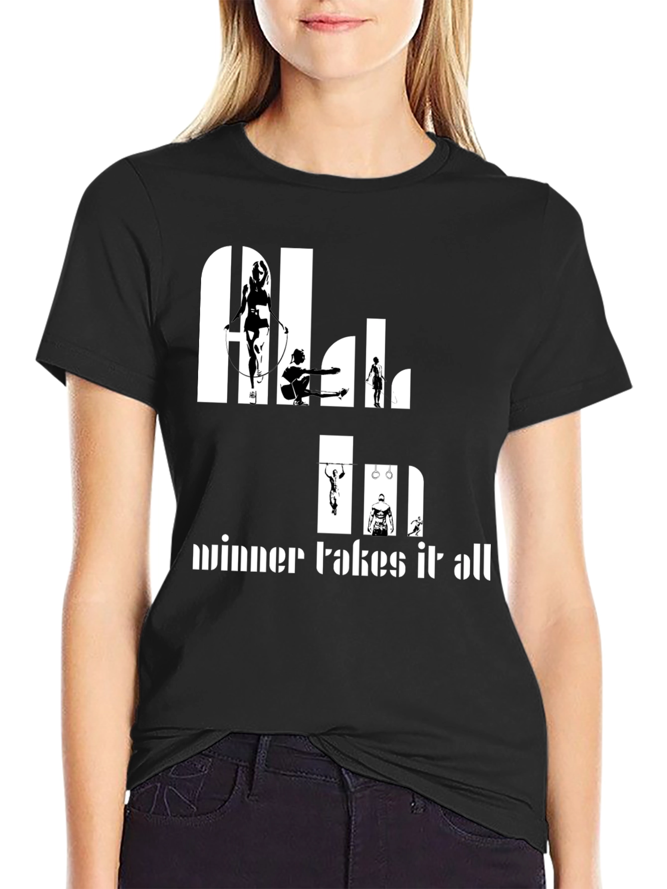 Athlete Silhouette T-Shirt - Winner Takes All Design