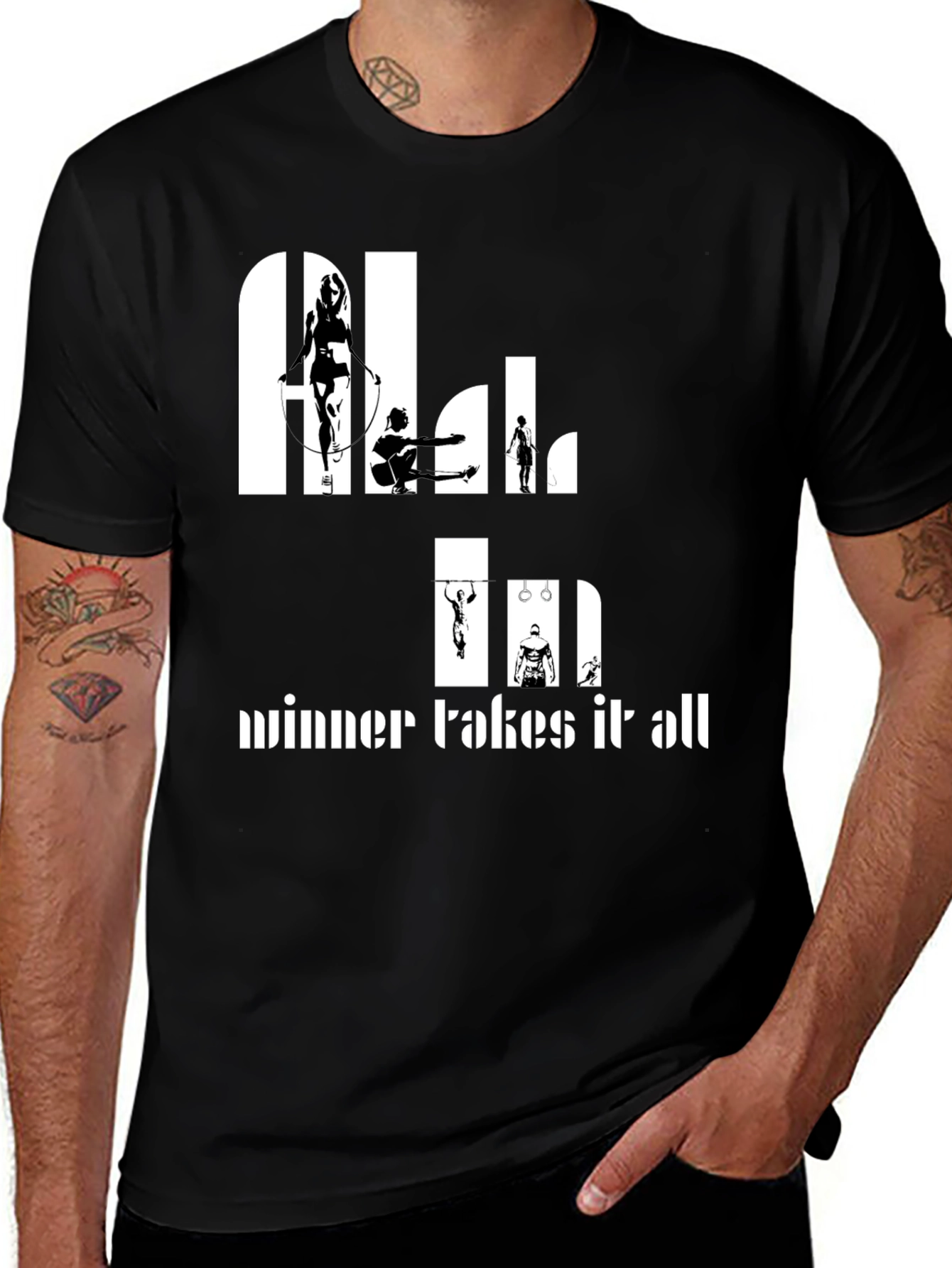 Athlete Silhouette T-Shirt - Winner Takes All Design
