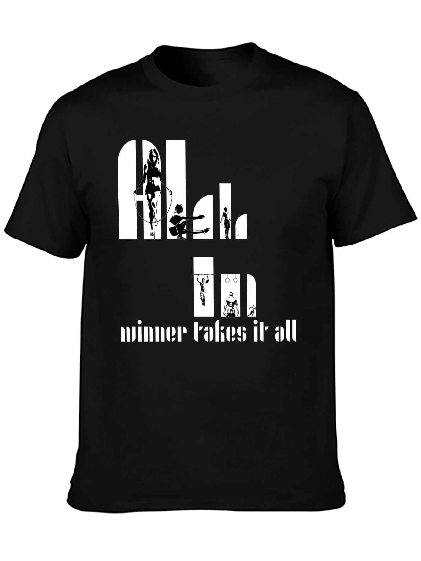 Athlete Silhouette T-Shirt - Winner Takes All Design