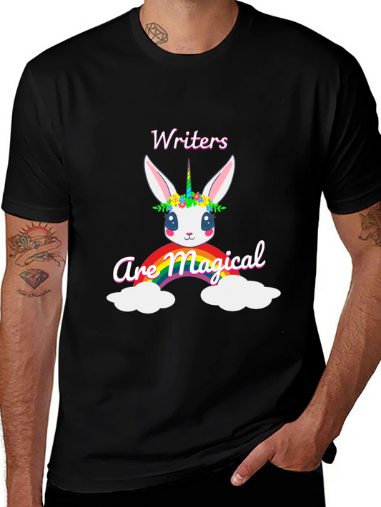 Writers Magical T-Shirt: Bunny Unicorn Rainbow Tee