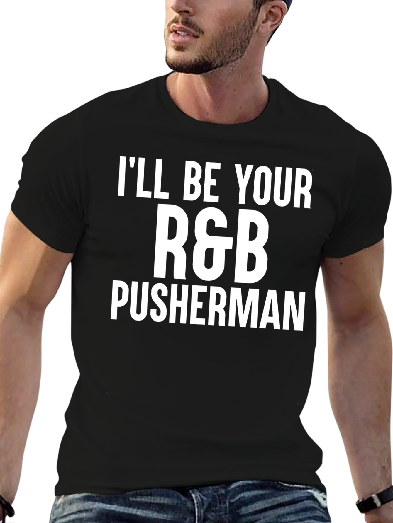 R&B Pusherman Black Graphic Tee