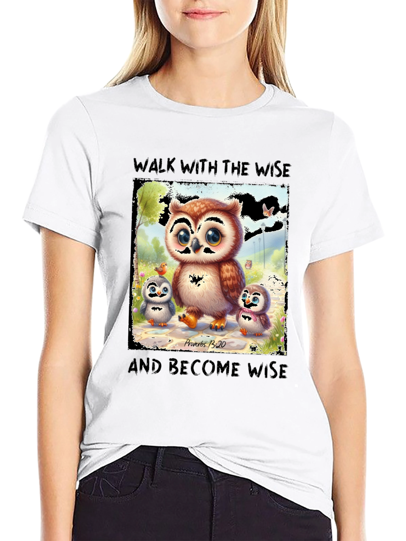 Wise Owl T-Shirt - Proverbs 13:20