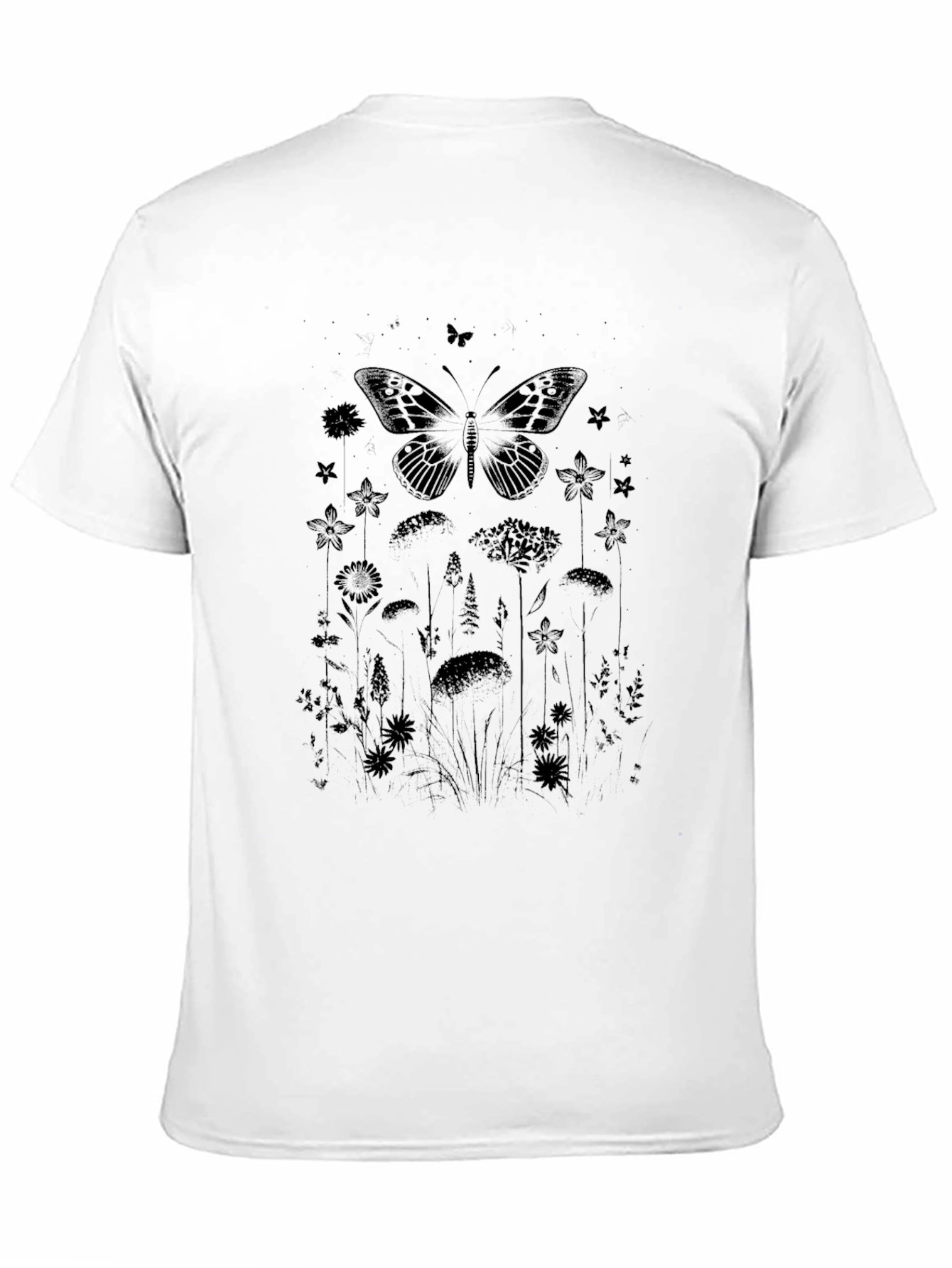 Nature Butterfly Black T-Shirt
