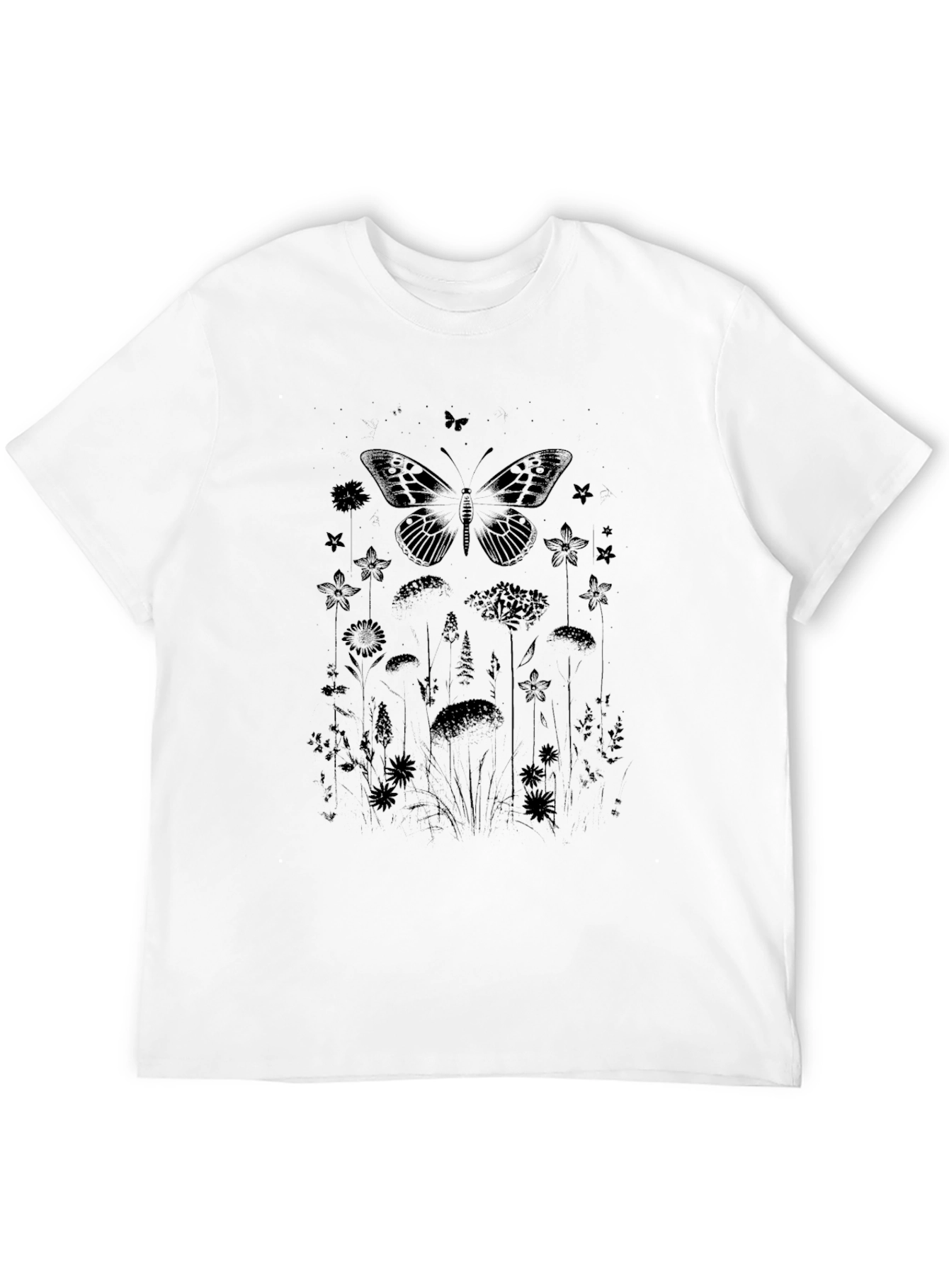 Nature Butterfly Black T-Shirt