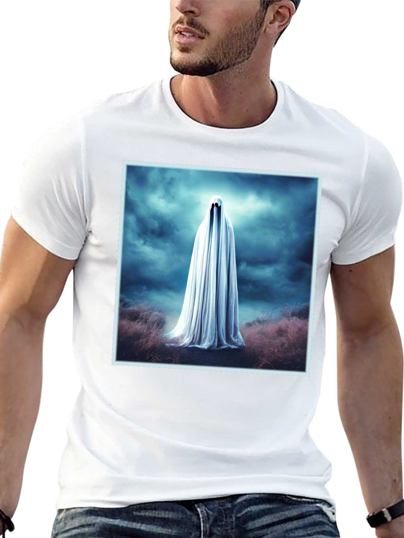 Ghostly Spirit Graphic Tee - Mens Black T-Shirt