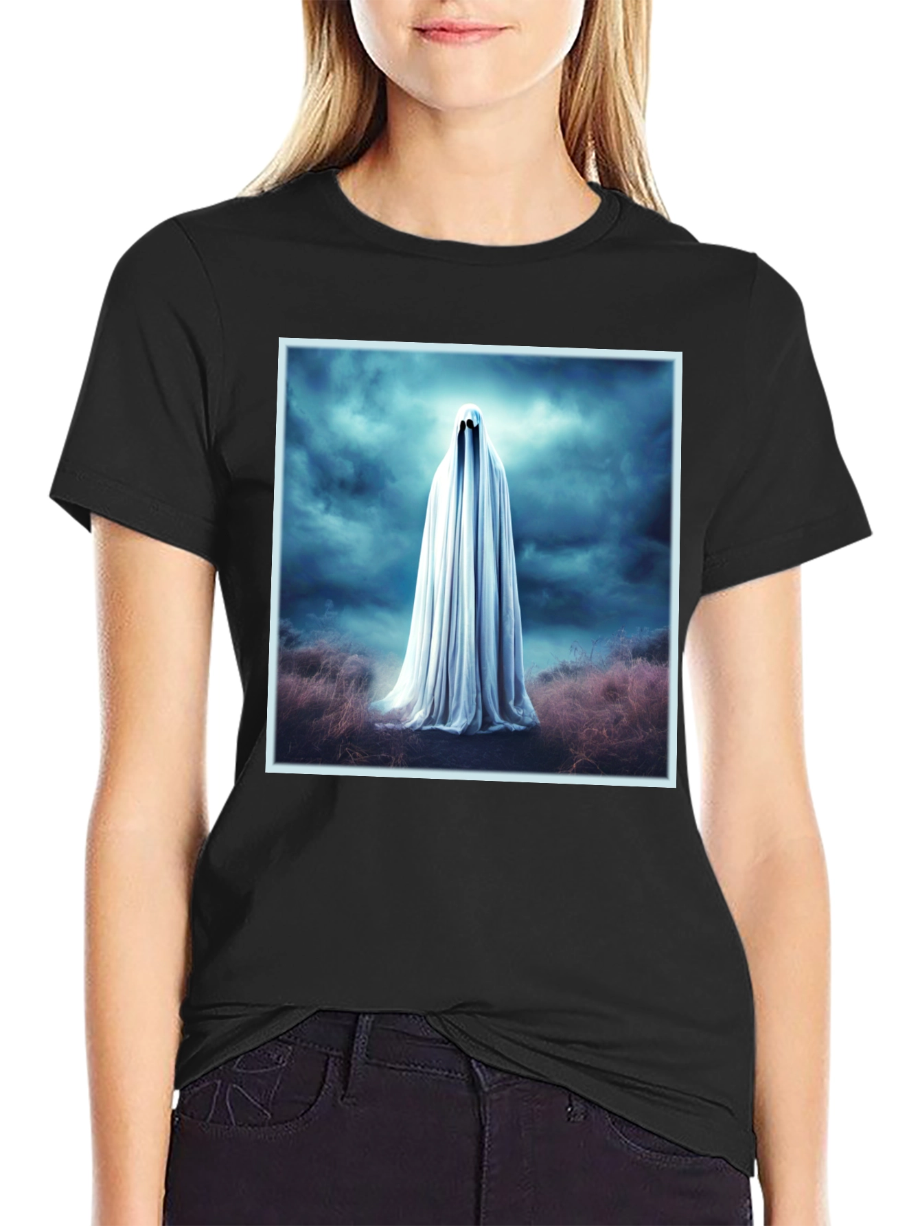Ghostly Spirit Graphic Tee - Mens Black T-Shirt