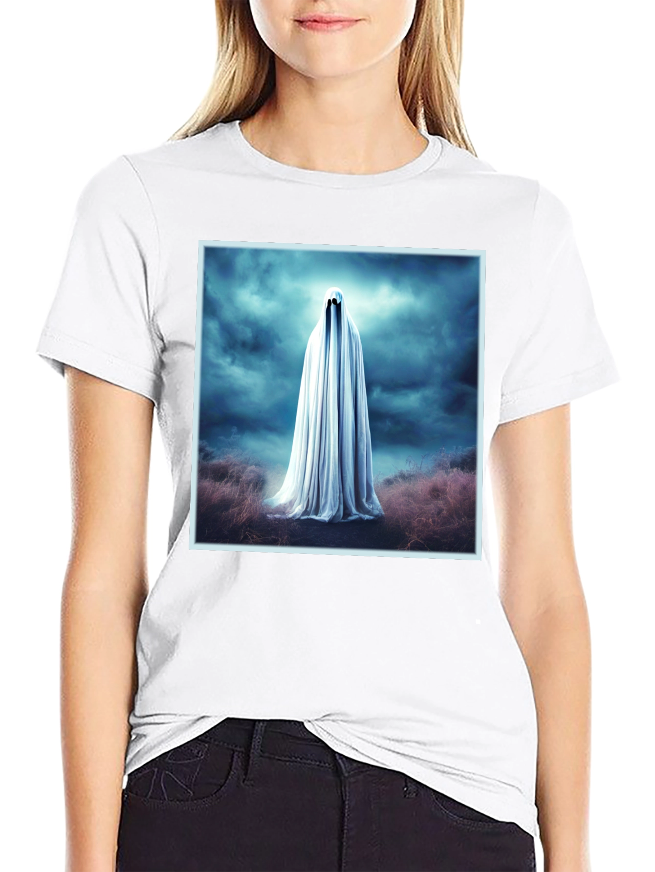 Ghostly Spirit Graphic Tee - Mens Black T-Shirt