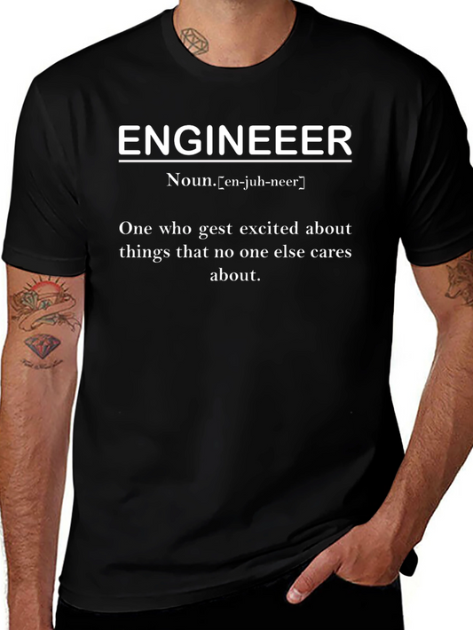 Engineer Definition Graphic T-Shirt - Black