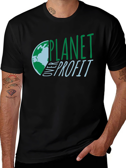 Planet Over Profit Earth Graphic Tee - Eco Friendly T-Shirt