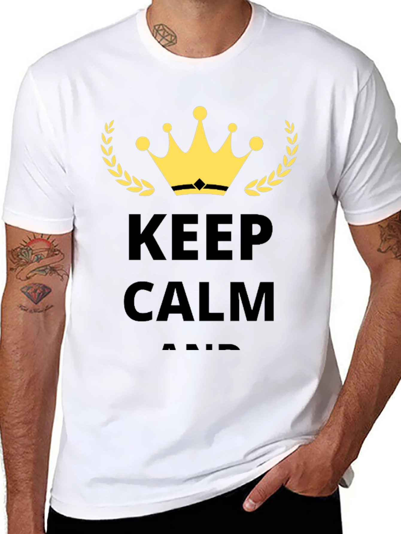 Keep Calm Graphic Print Black T-Shirt