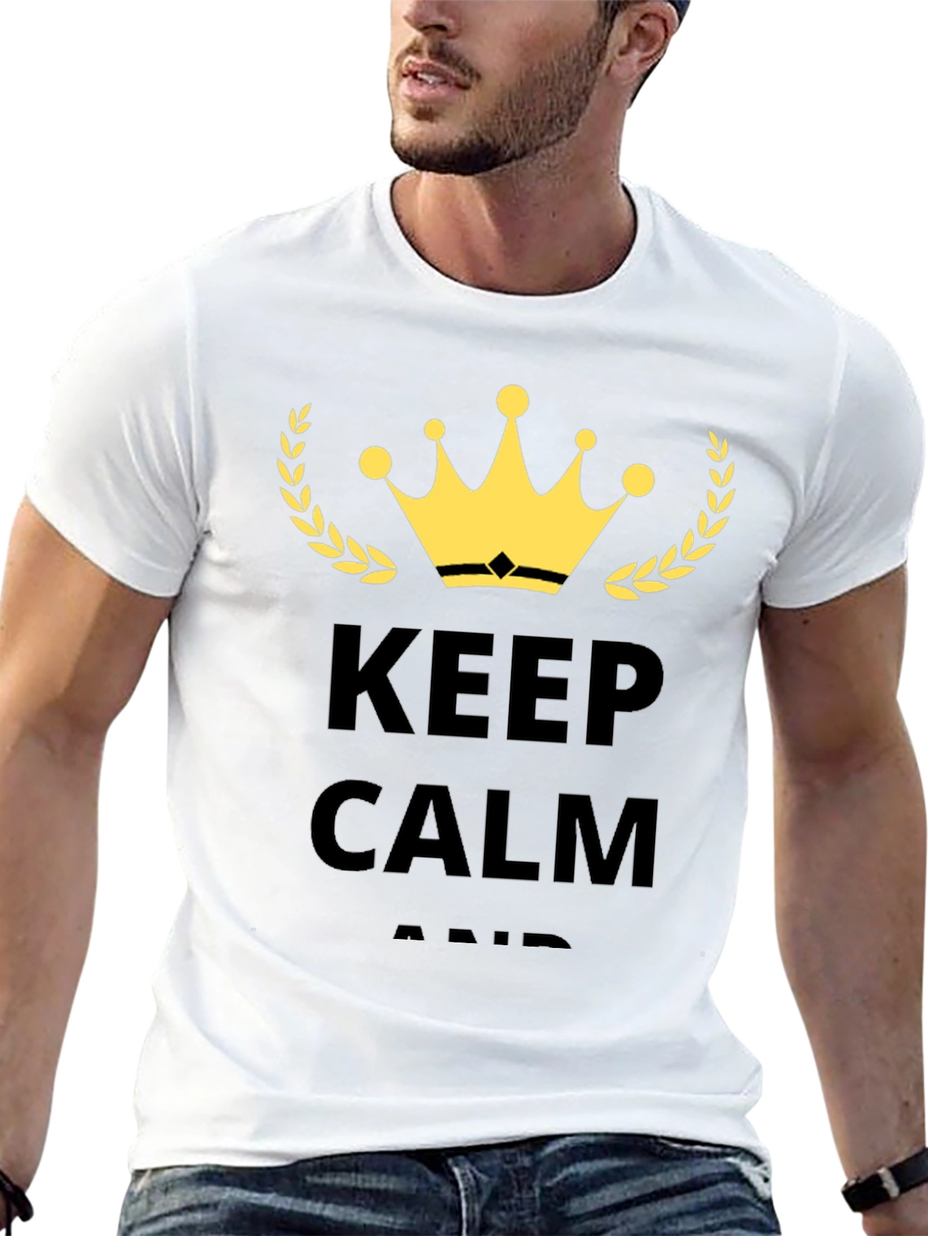 Keep Calm Graphic Print Black T-Shirt