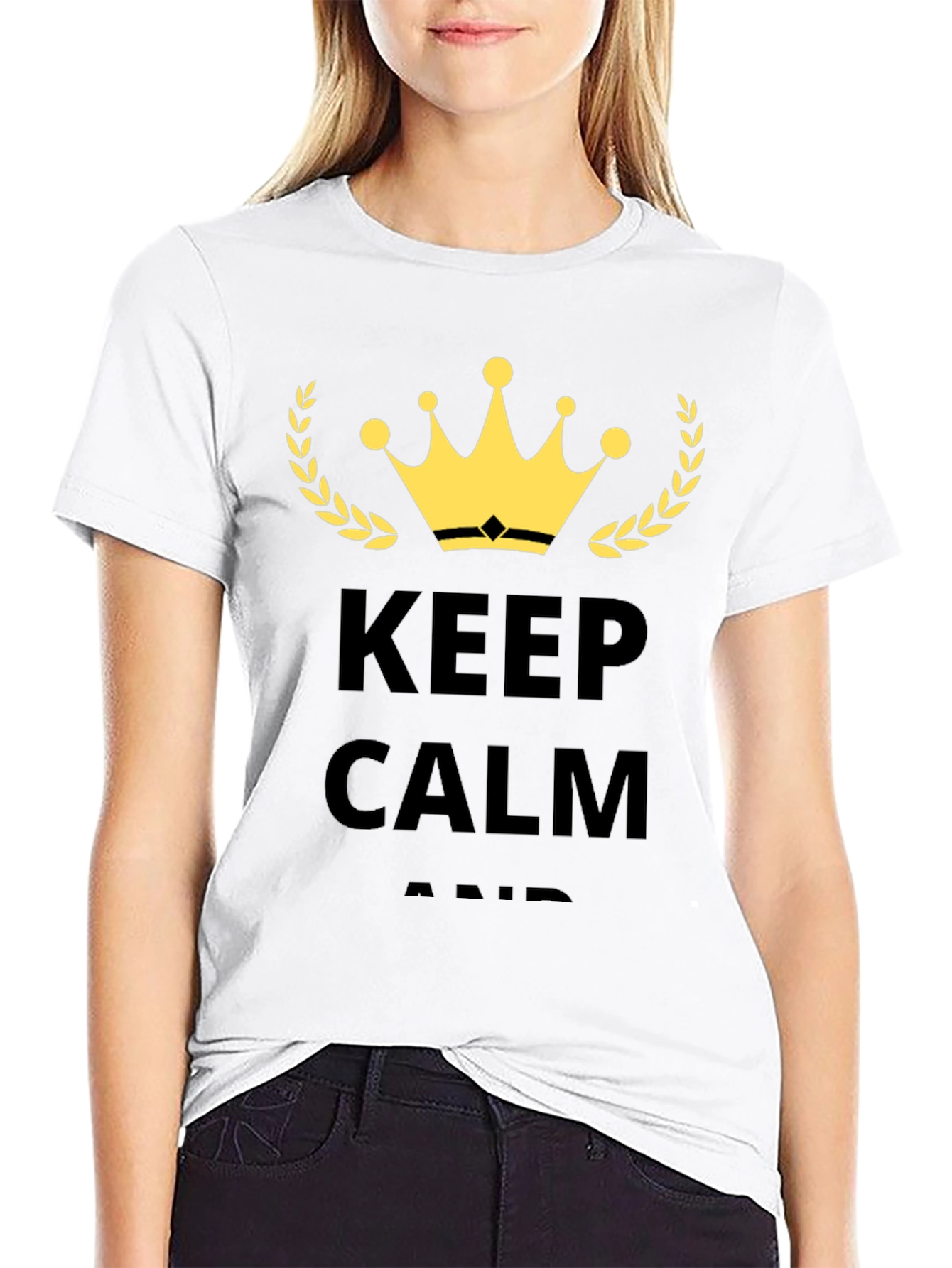 Keep Calm Graphic Print Black T-Shirt