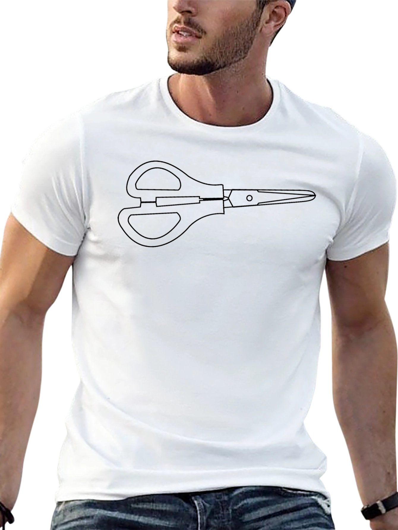 Scissors Graphic Black T-Shirt - Sharp Style