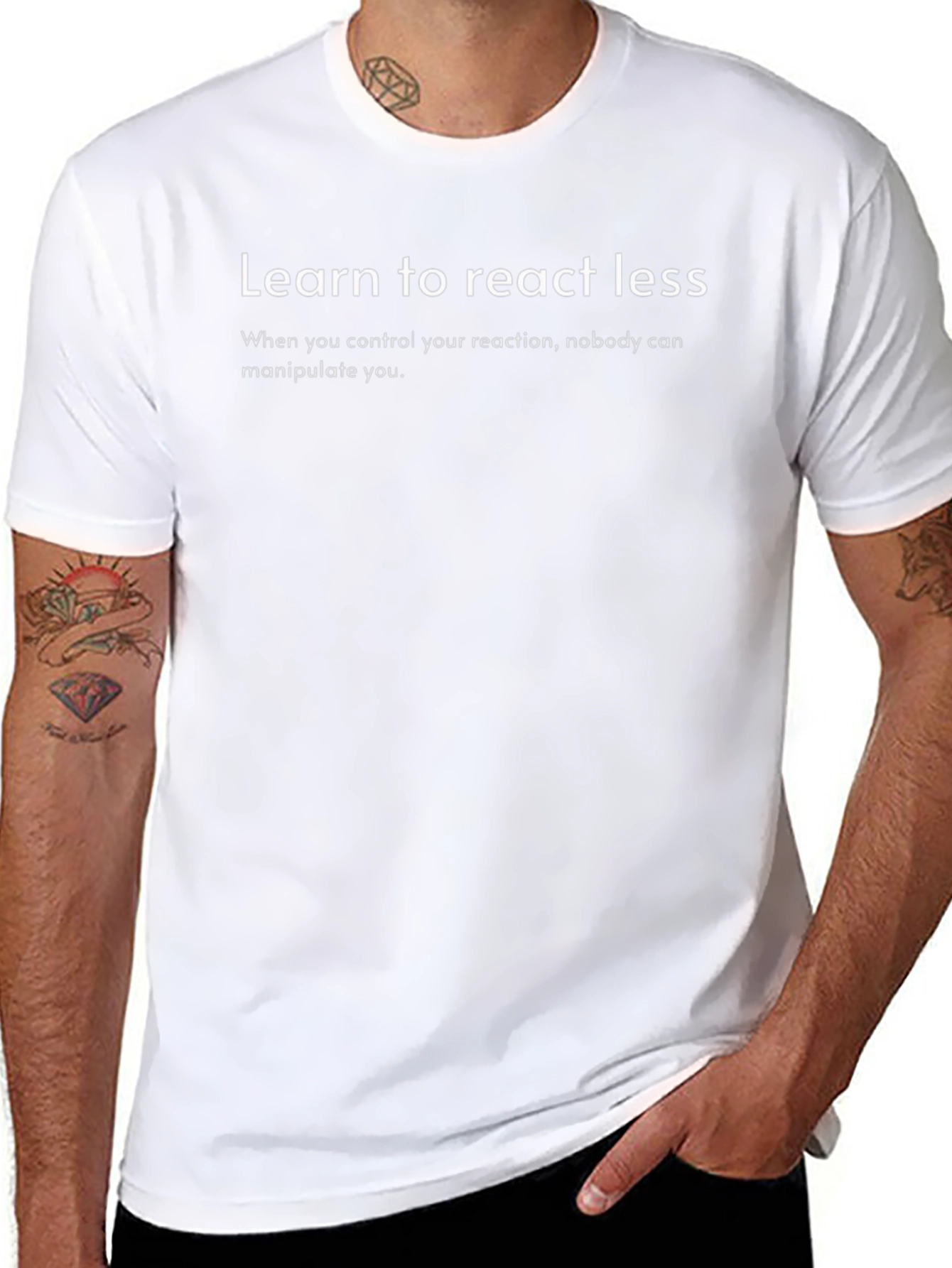 Learn to React Less Graphic Tee - Motivational T-Shirt