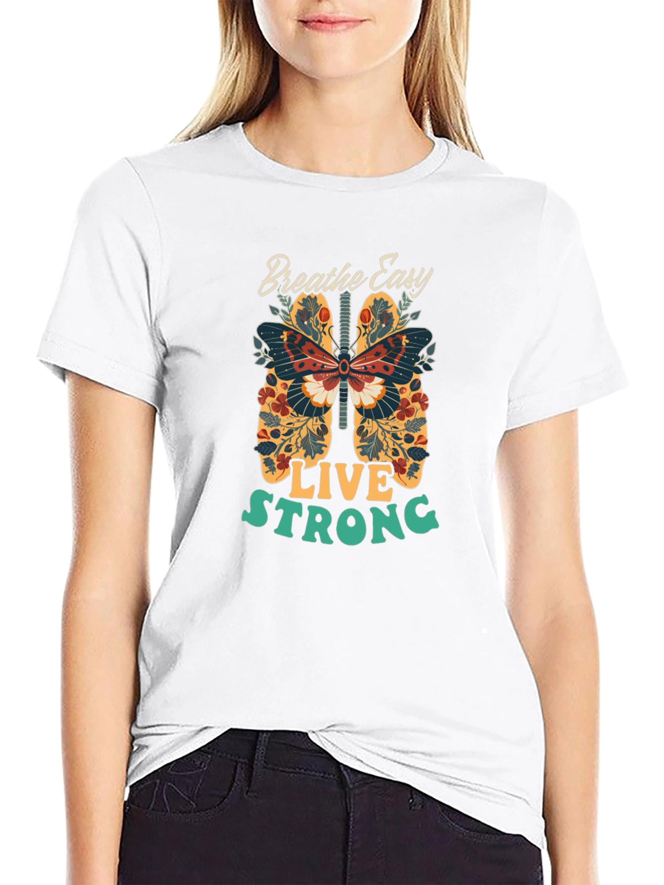Breathe Easy Live Strong Graphic T-Shirt