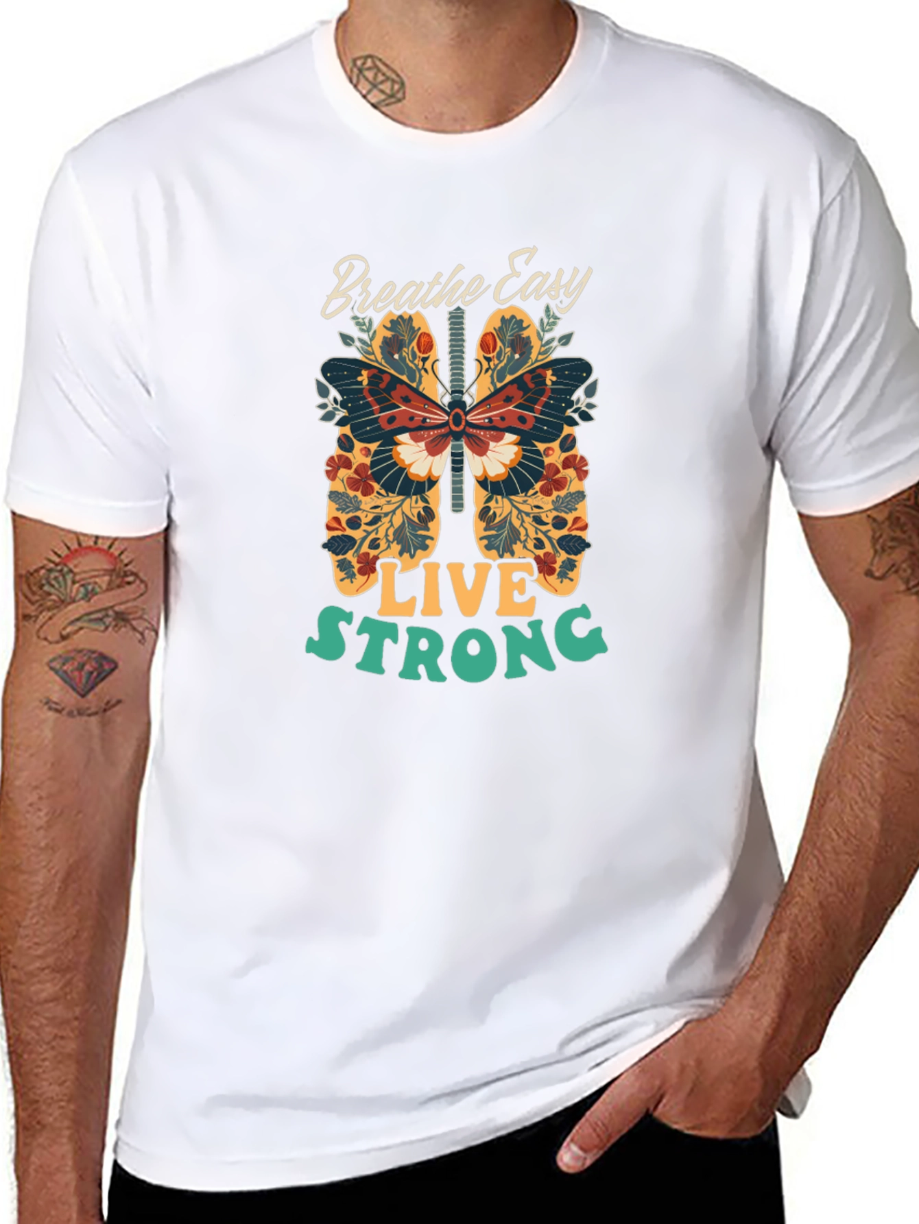 Breathe Easy Live Strong Graphic T-Shirt
