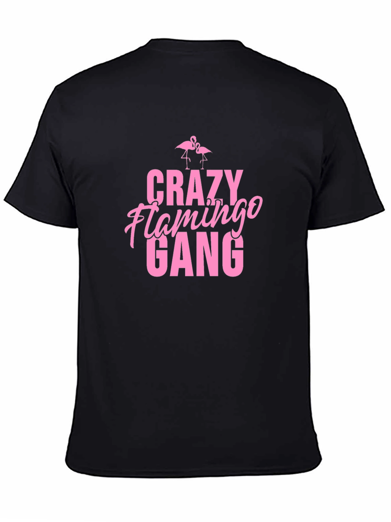 Crazy Flamingo Gang Graphic Tee - Black