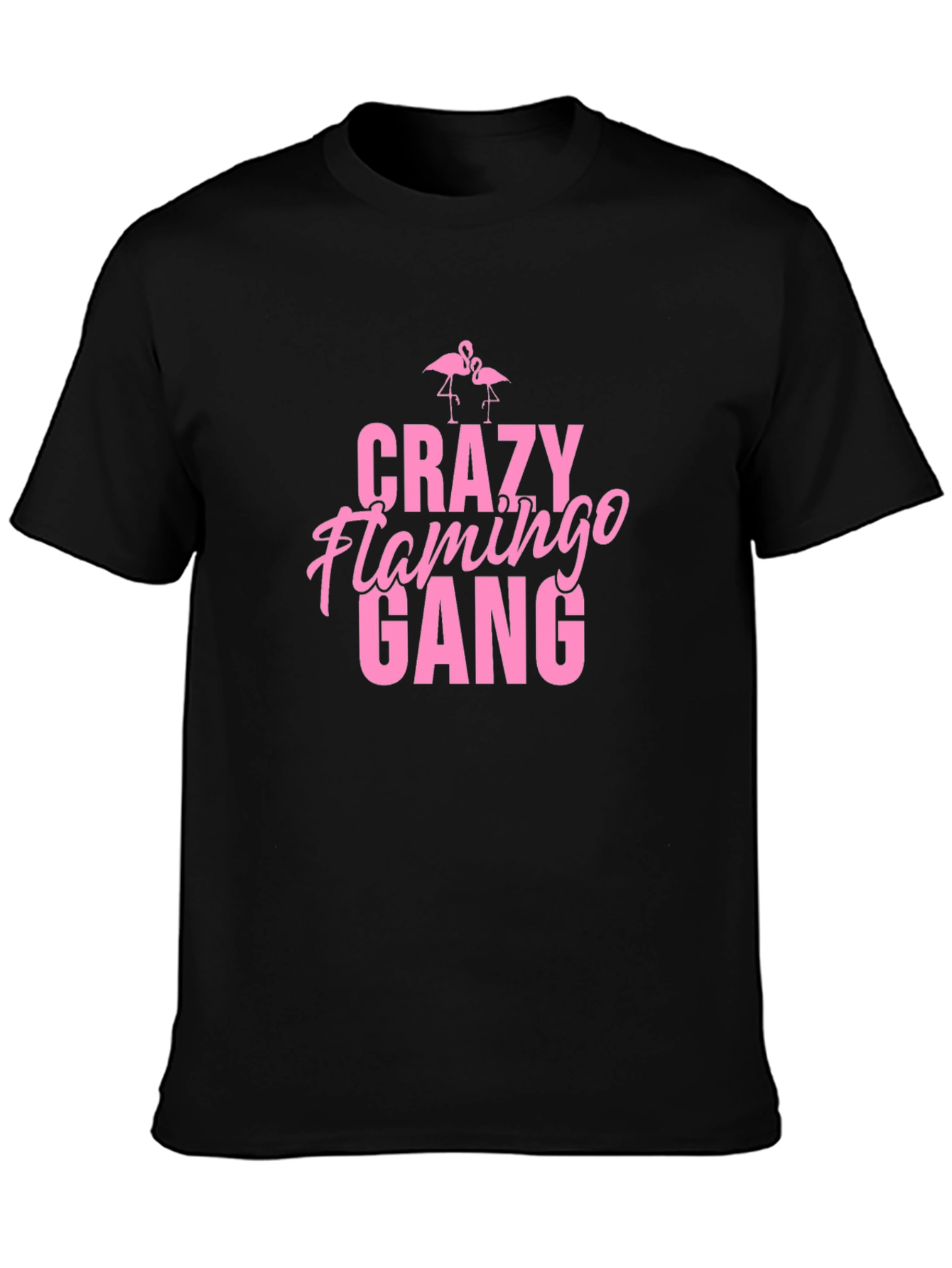 Crazy Flamingo Gang Graphic Tee - Black