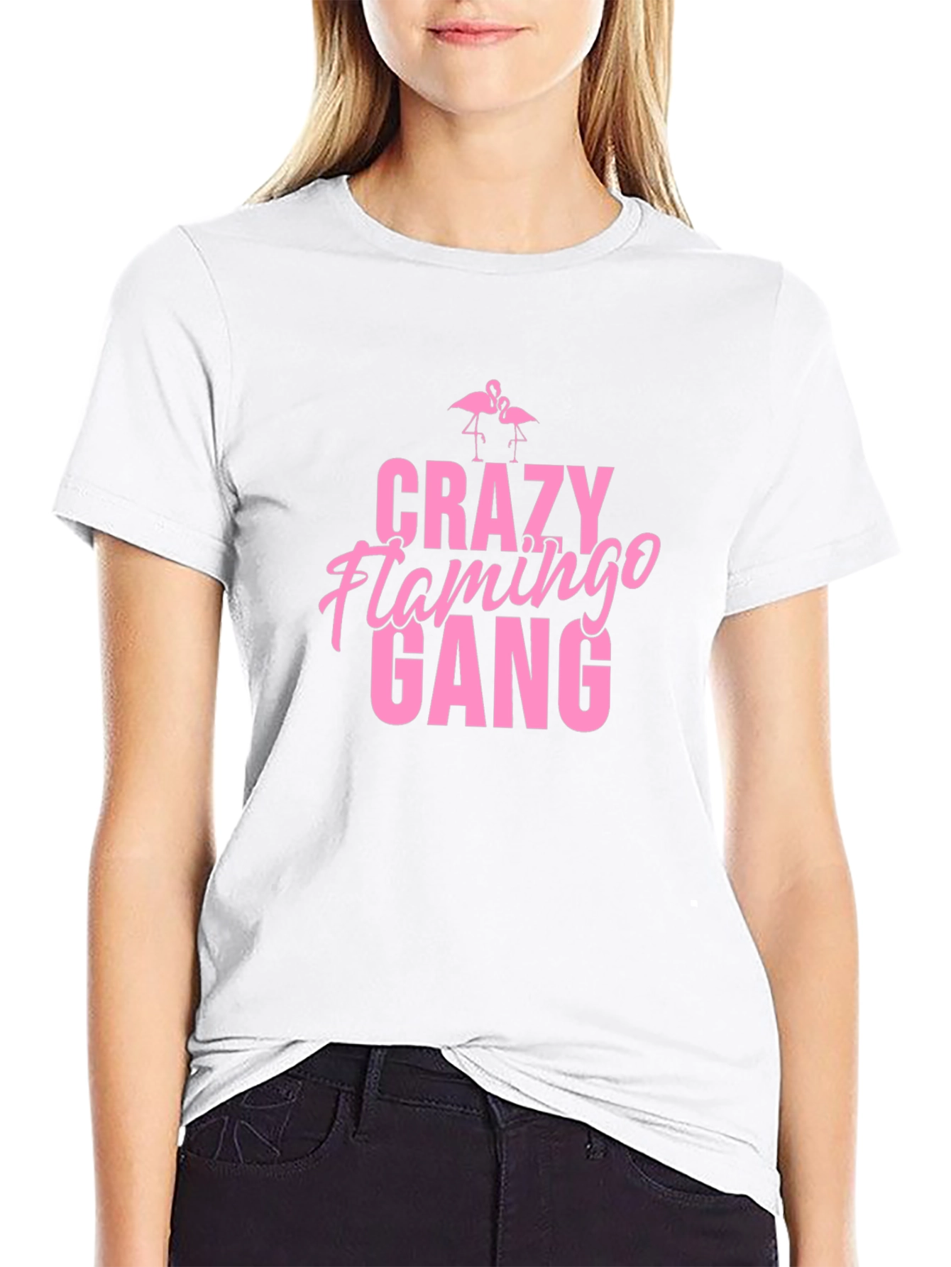 Crazy Flamingo Gang Graphic Tee - Black