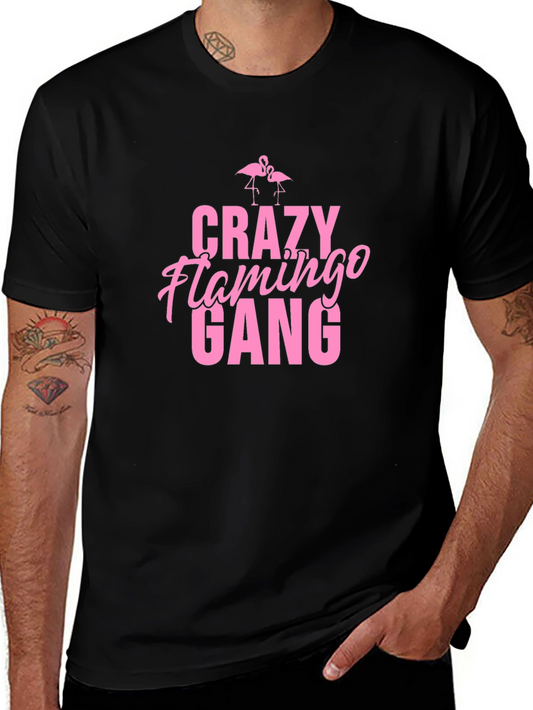 Crazy Flamingo Gang Graphic Tee - Black