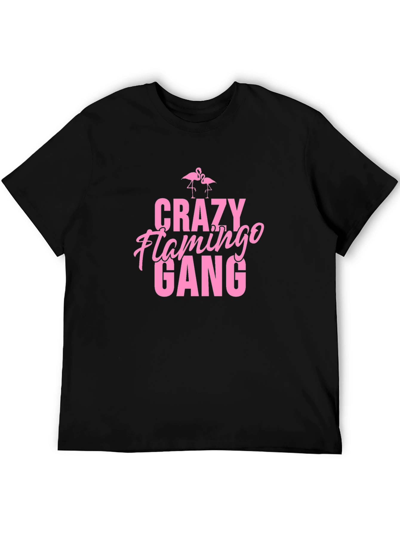 Crazy Flamingo Gang Graphic Tee - Black