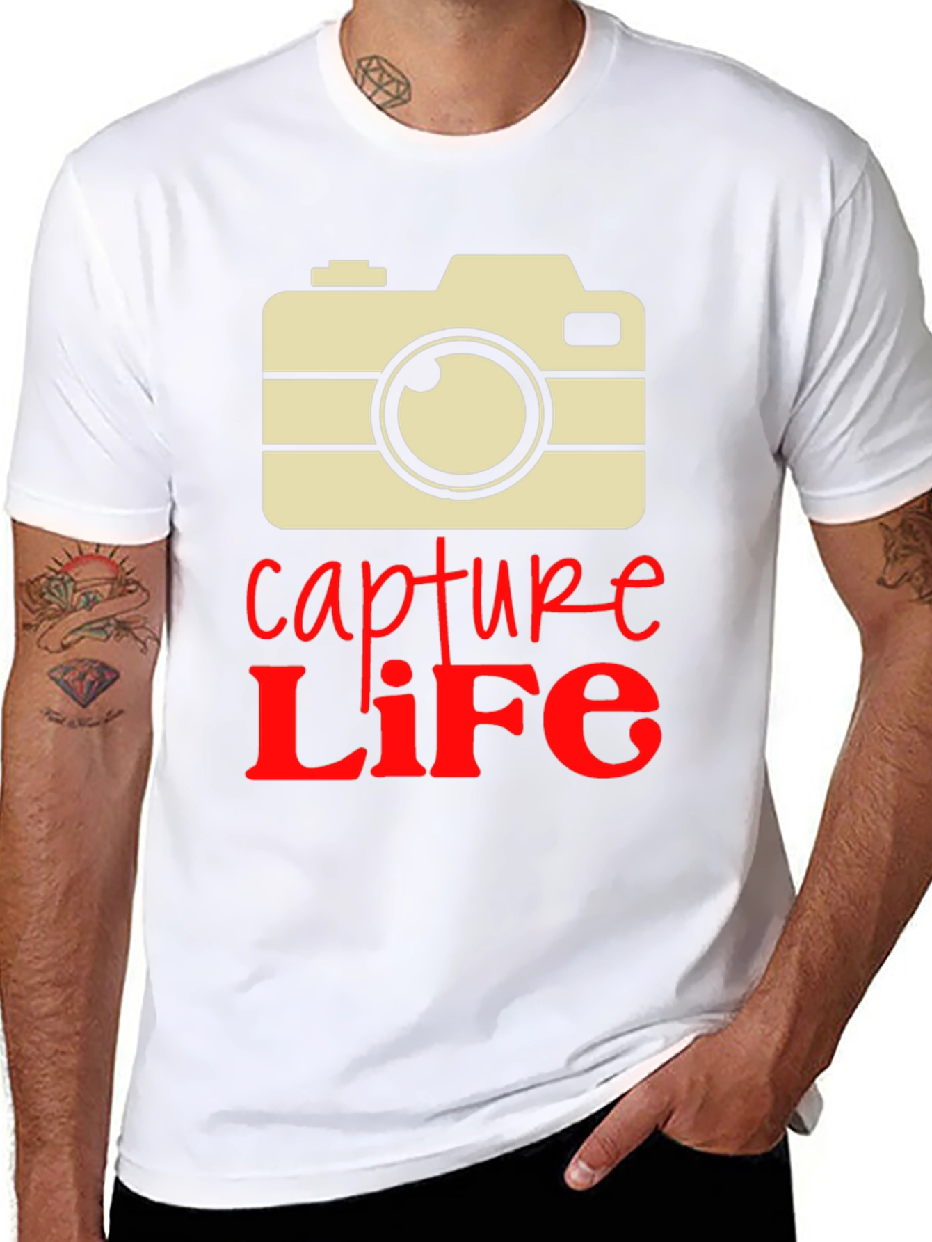 Capture Life Camera Graphic Tee - Unique Design