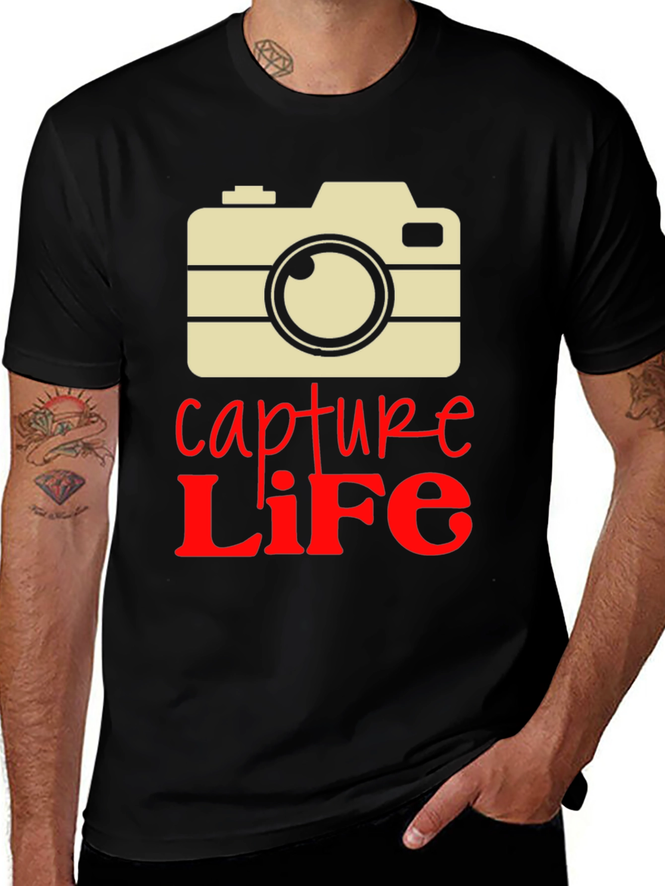 Capture Life Camera Graphic Tee - Unique Design