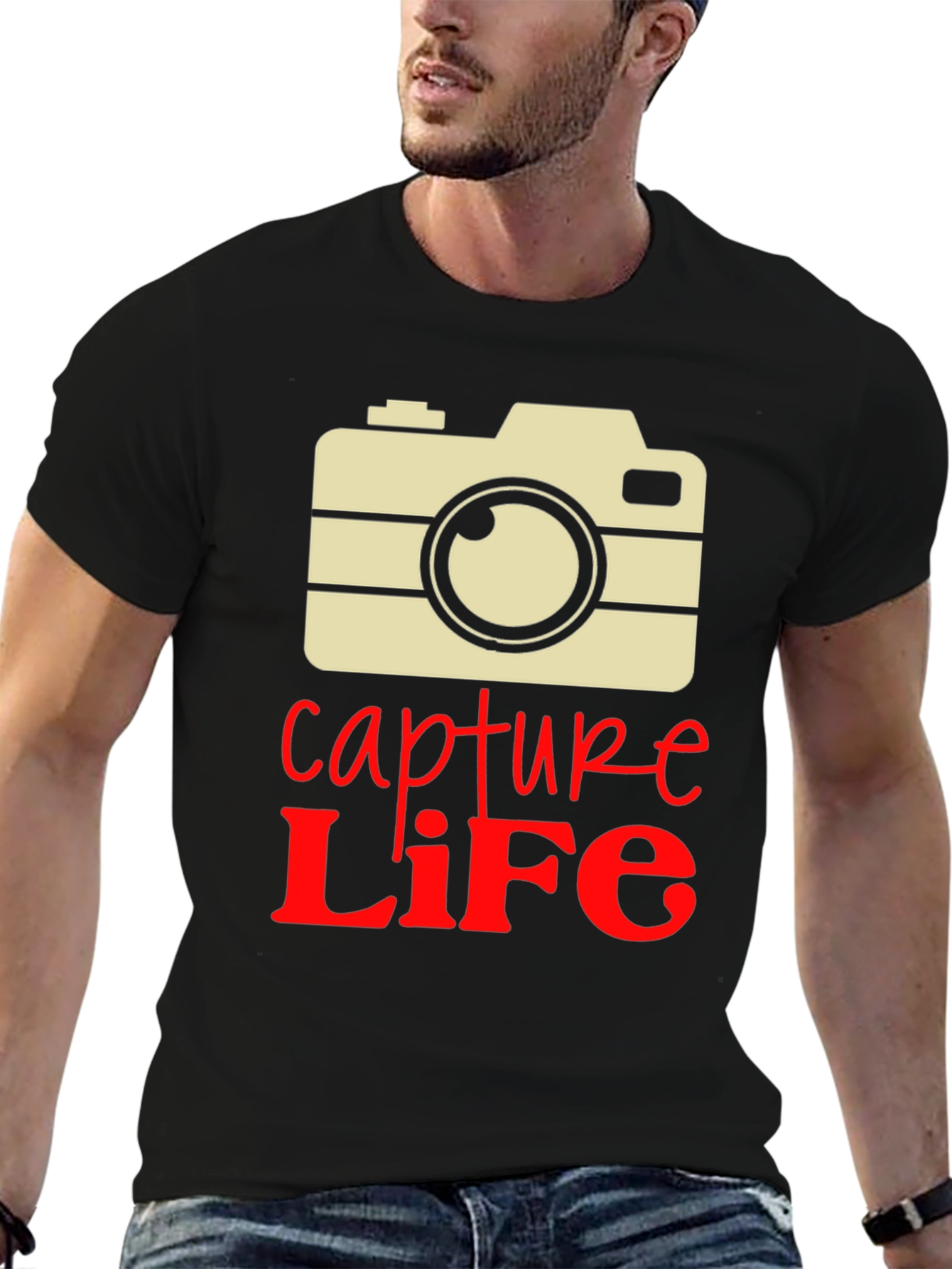 Capture Life Camera Graphic Tee - Unique Design