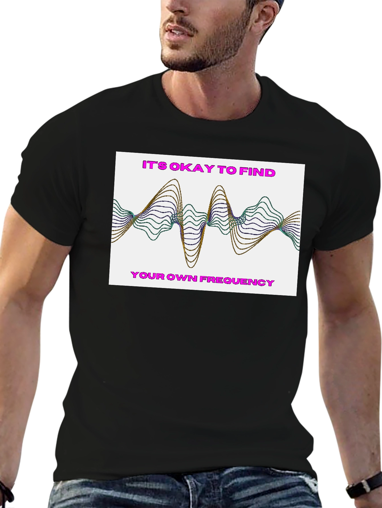 Find Your Frequency Graphic Tee - Stylish Black T-Shirt