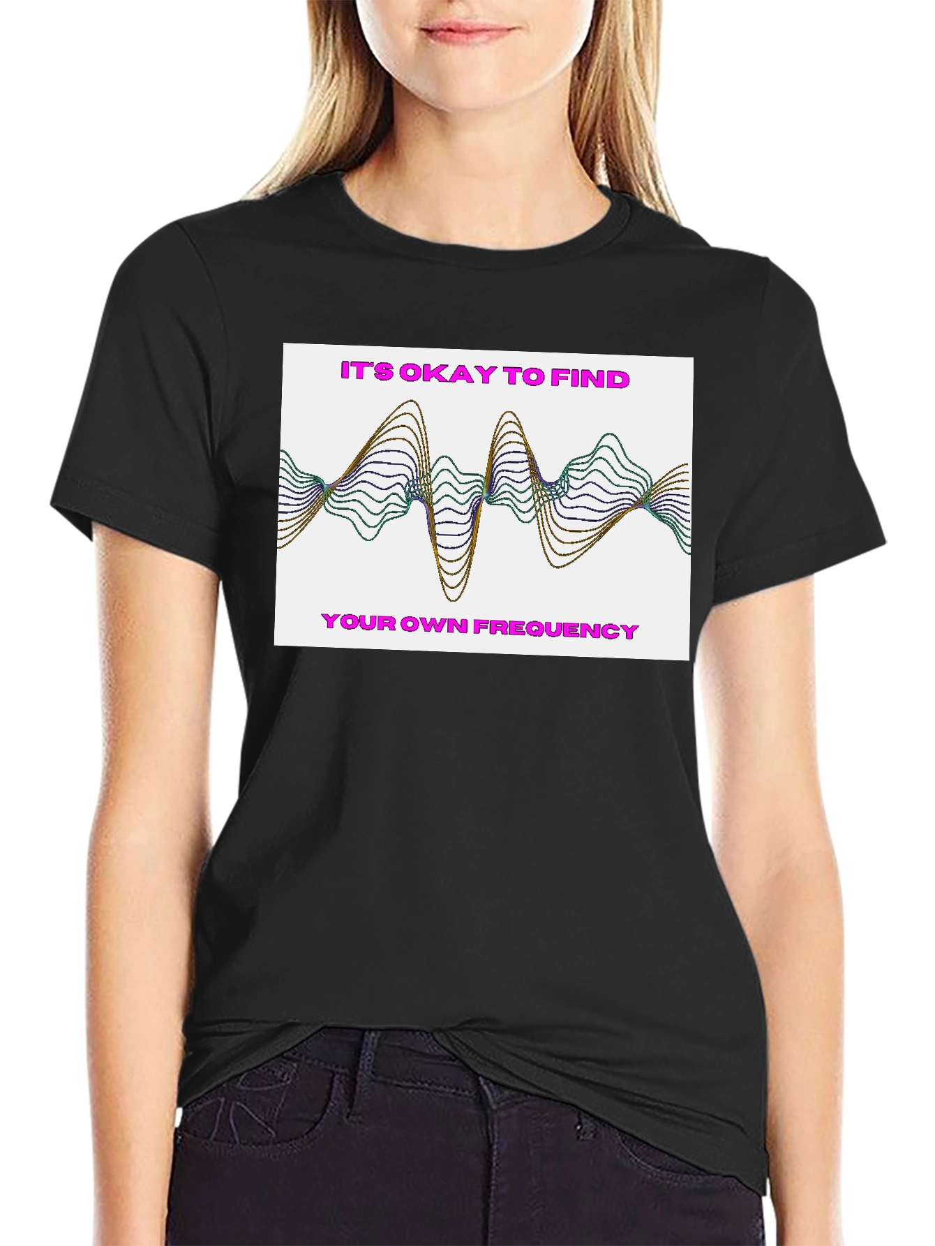 Find Your Frequency Graphic Tee - Stylish Black T-Shirt