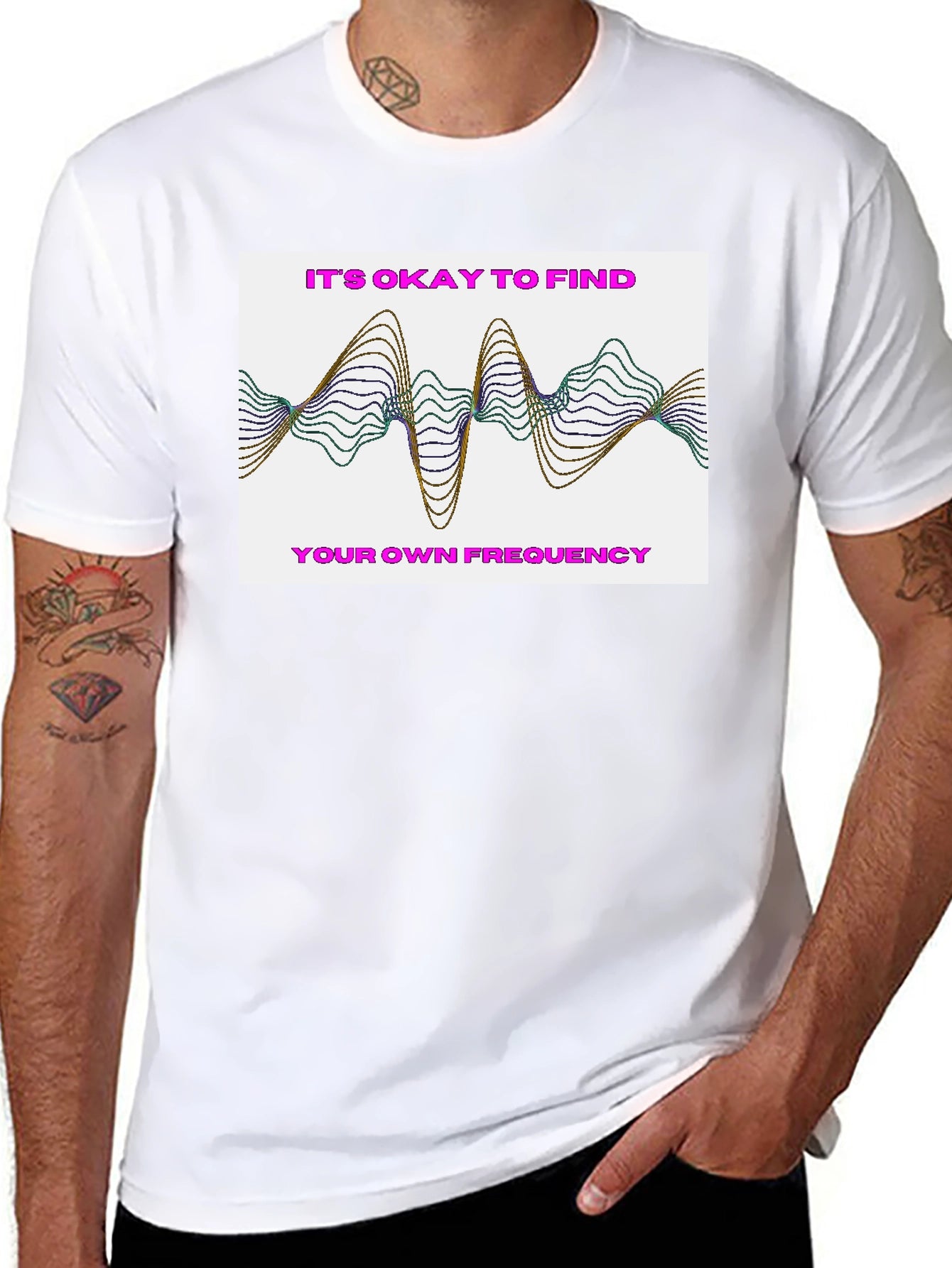 Find Your Frequency Graphic Tee - Stylish Black T-Shirt