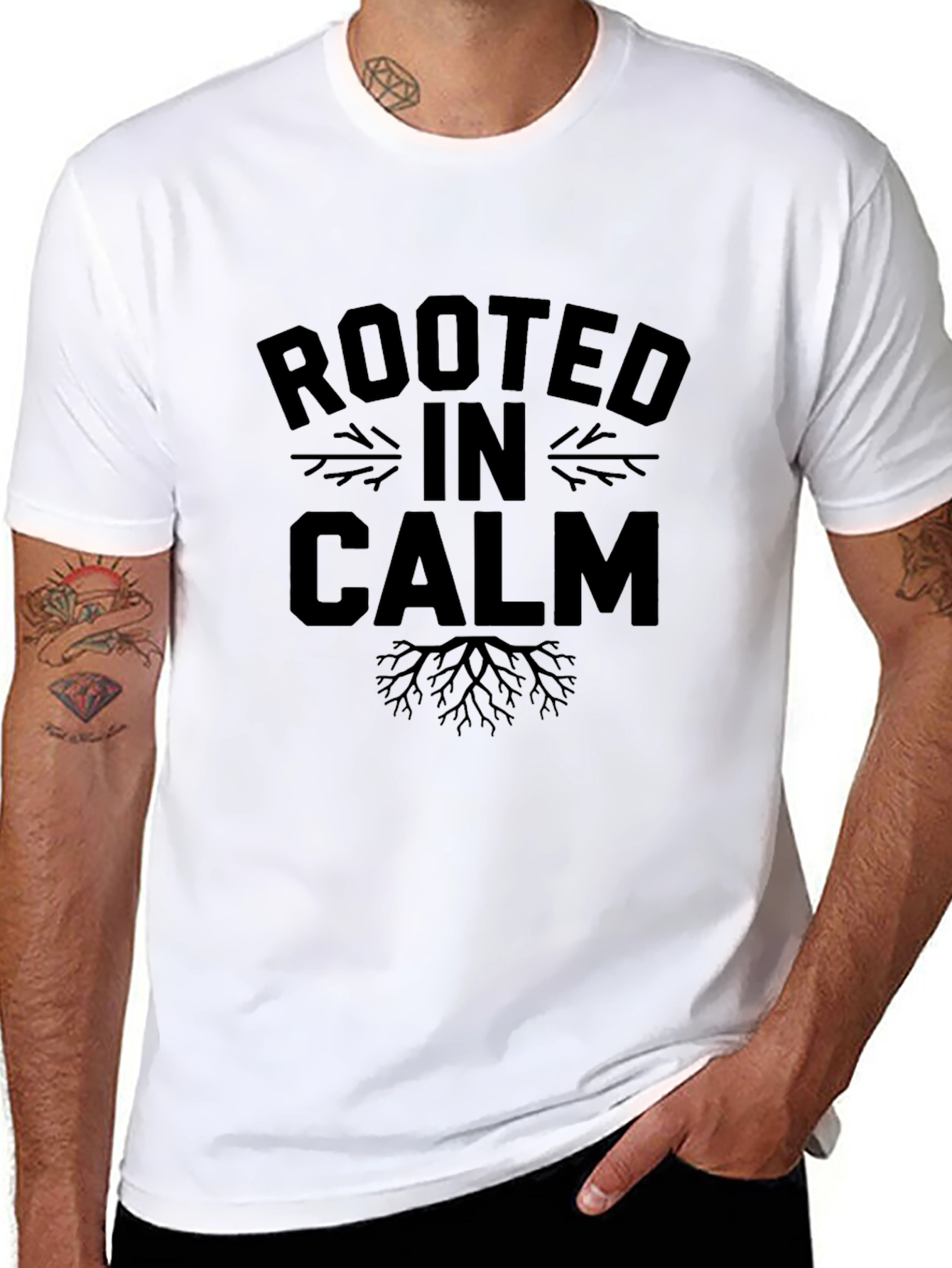 Rooted in Calm Graphic Tee - Unisex Black T-Shirt