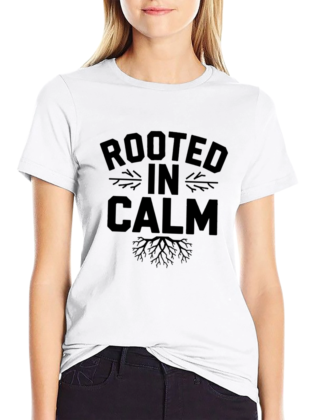 Rooted in Calm Graphic Tee - Unisex Black T-Shirt