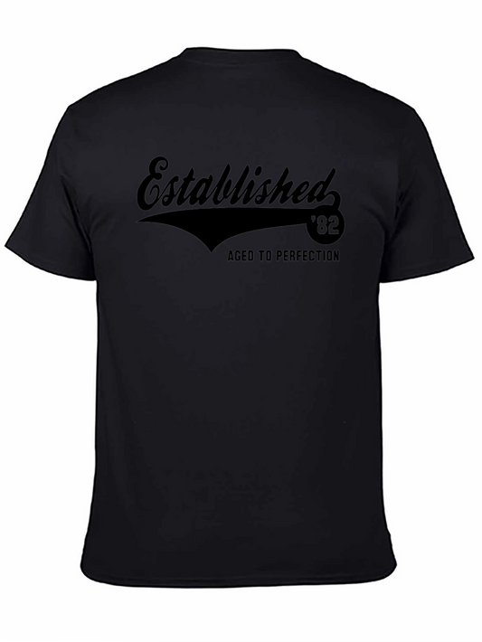 Established 82 Aged to Perfection Black T-Shirt