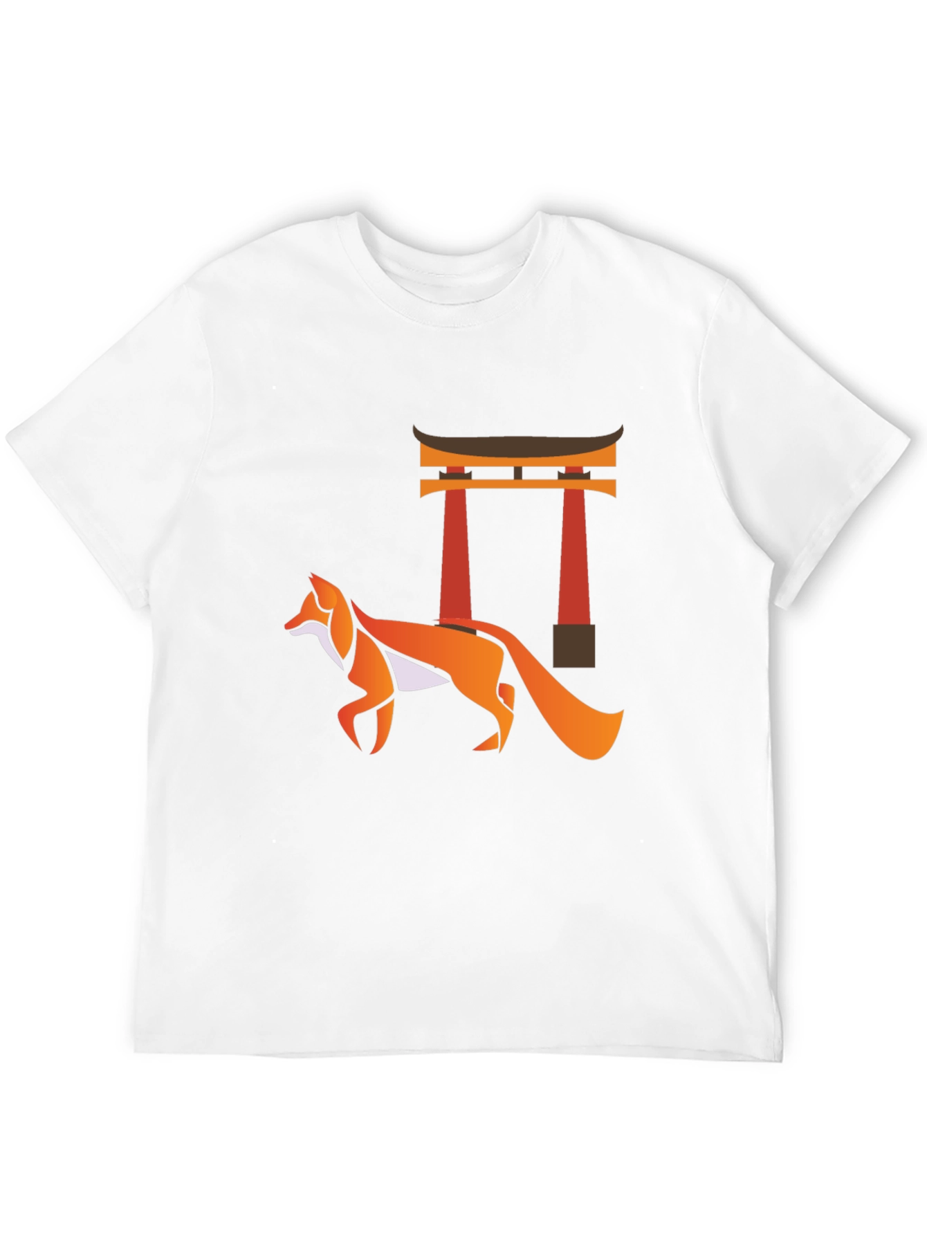 Fox & Torii Gate Graphic Tee - Black