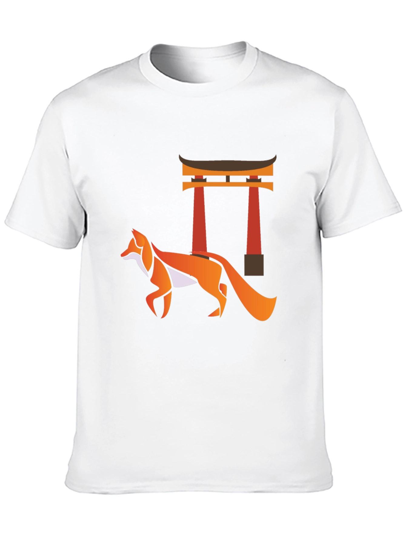 Fox & Torii Gate Graphic Tee - Black