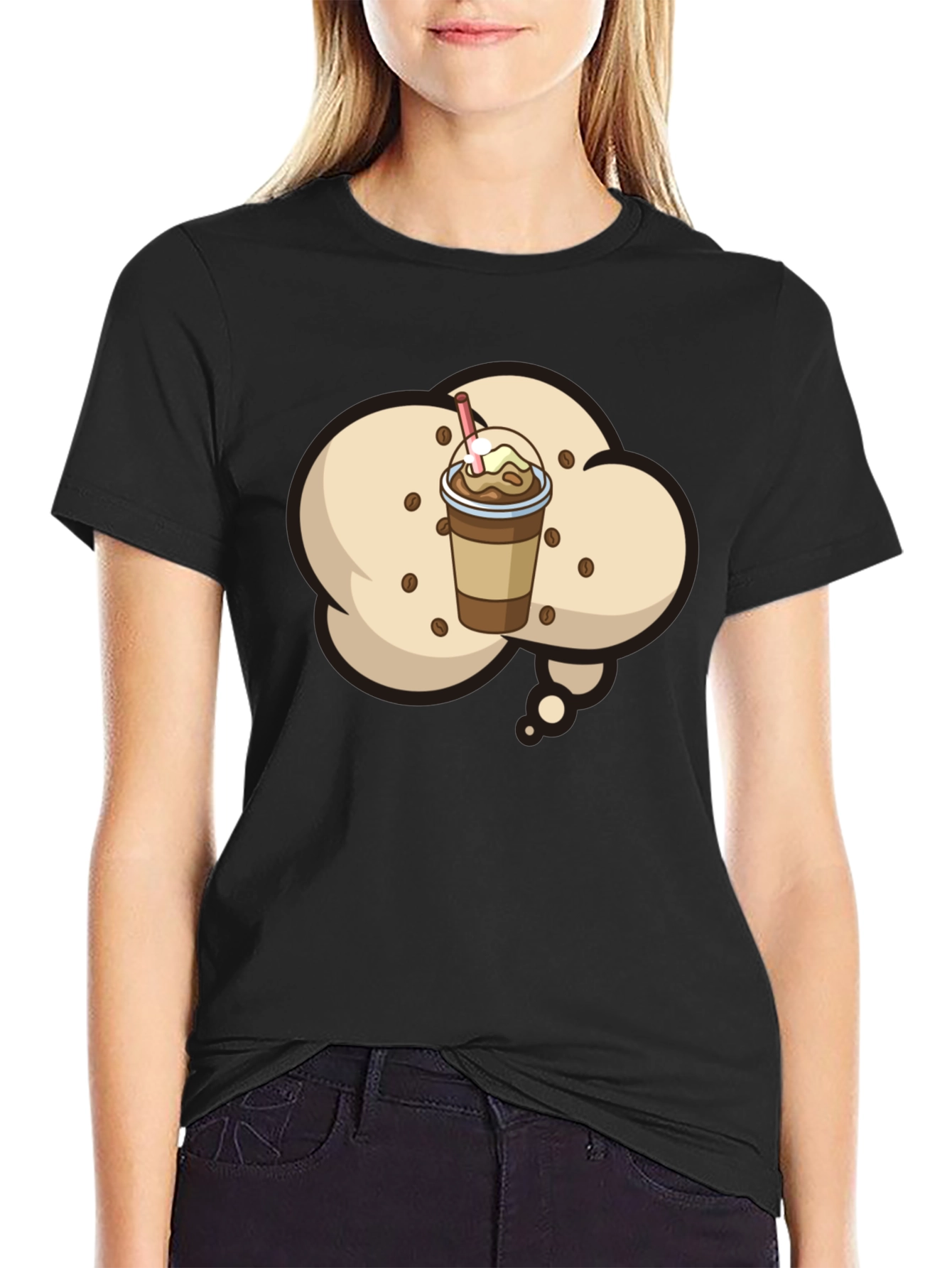 Coffee Frappe T-Shirt - Black Graphic Tee