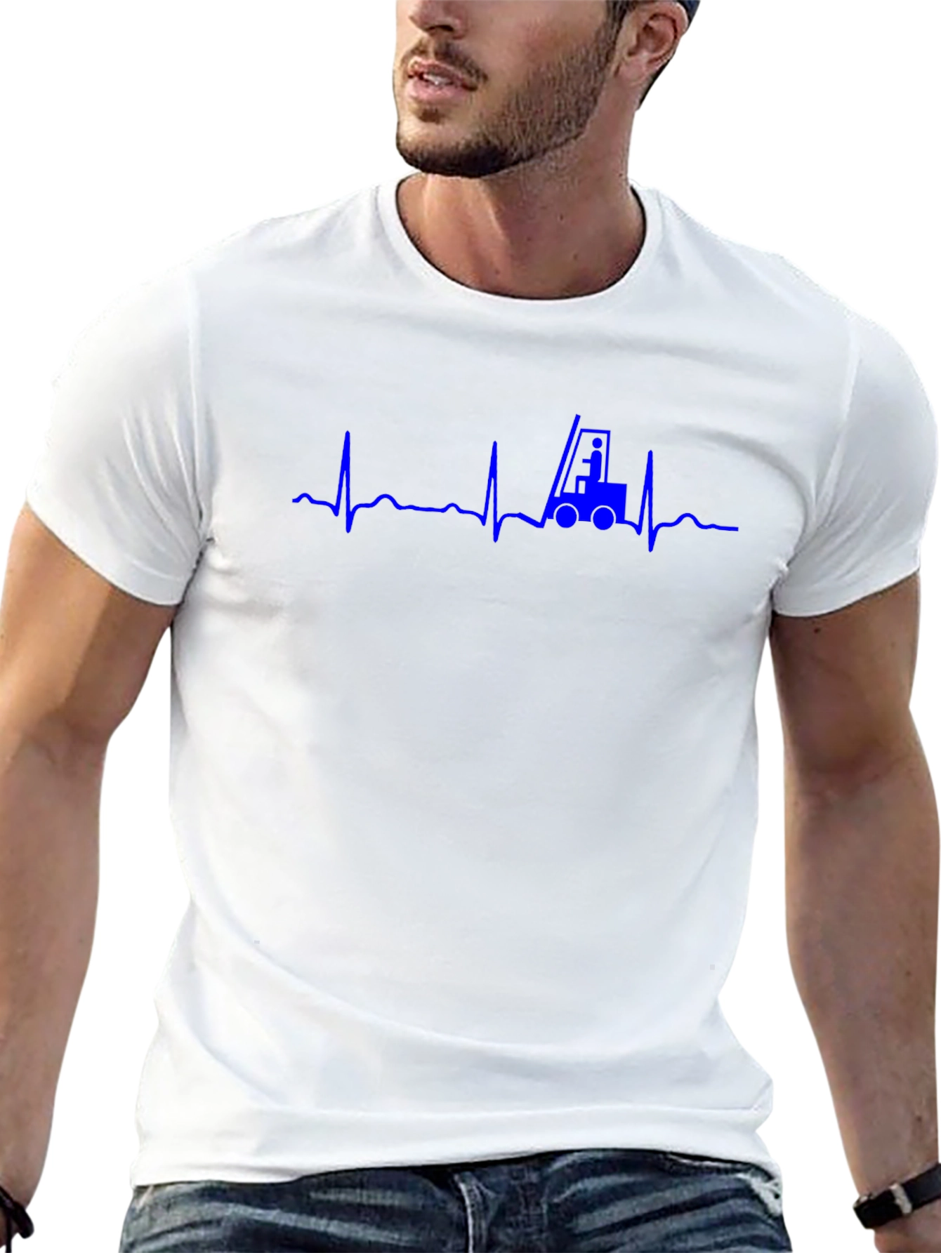 Forklift Heartbeat T-Shirt - Operator Love