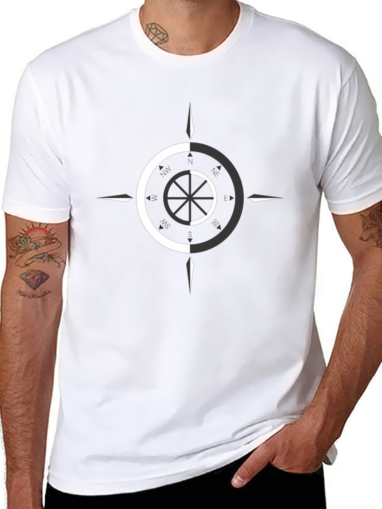 Dual Tone Compass Graphic Tee
