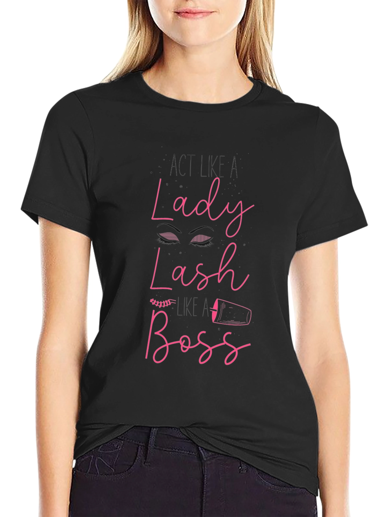 Lady Lash Boss Graphic T-Shirt - Trendy Eyelash Design
