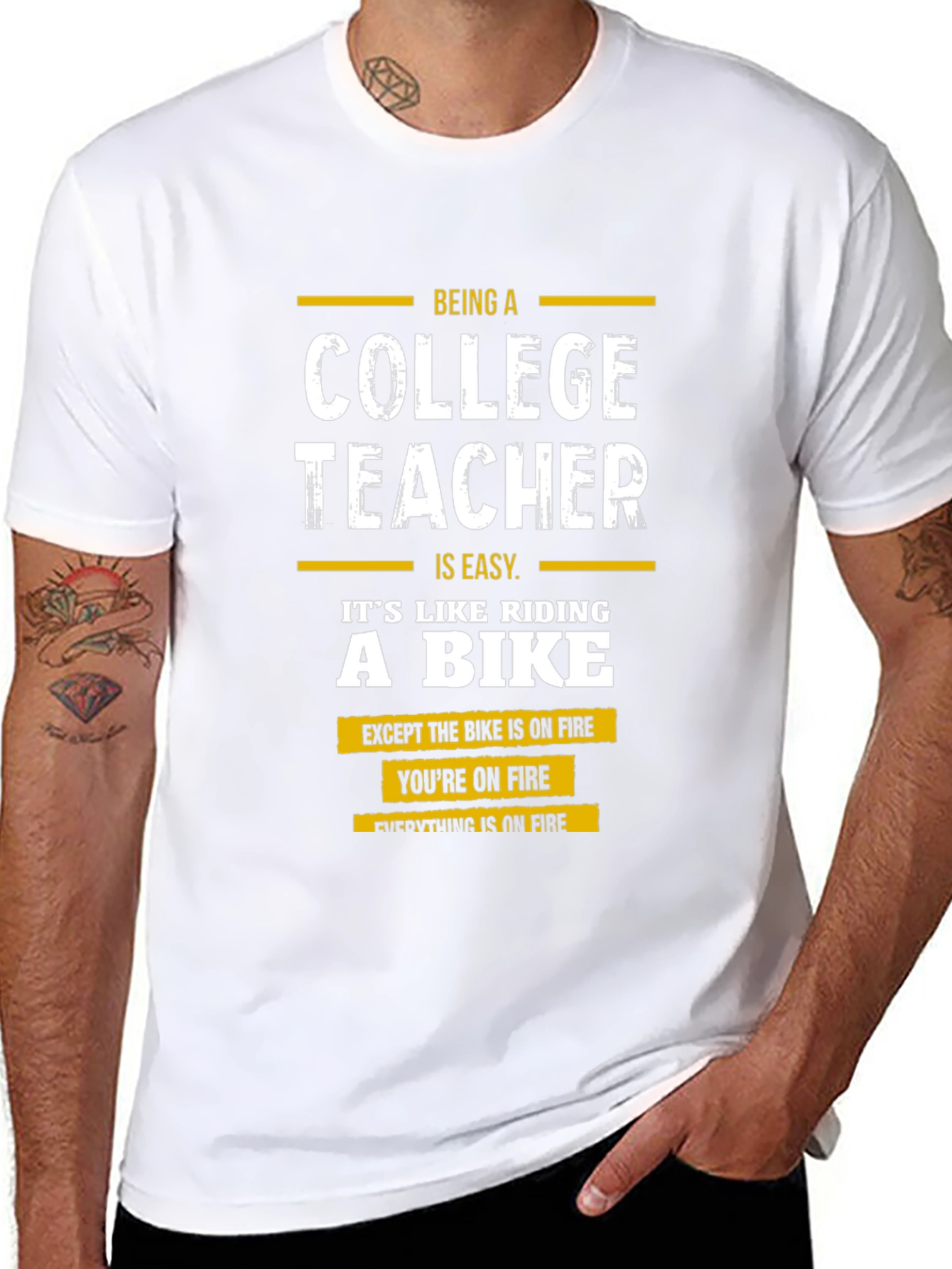 College Teacher On Fire Graphic T-Shirt